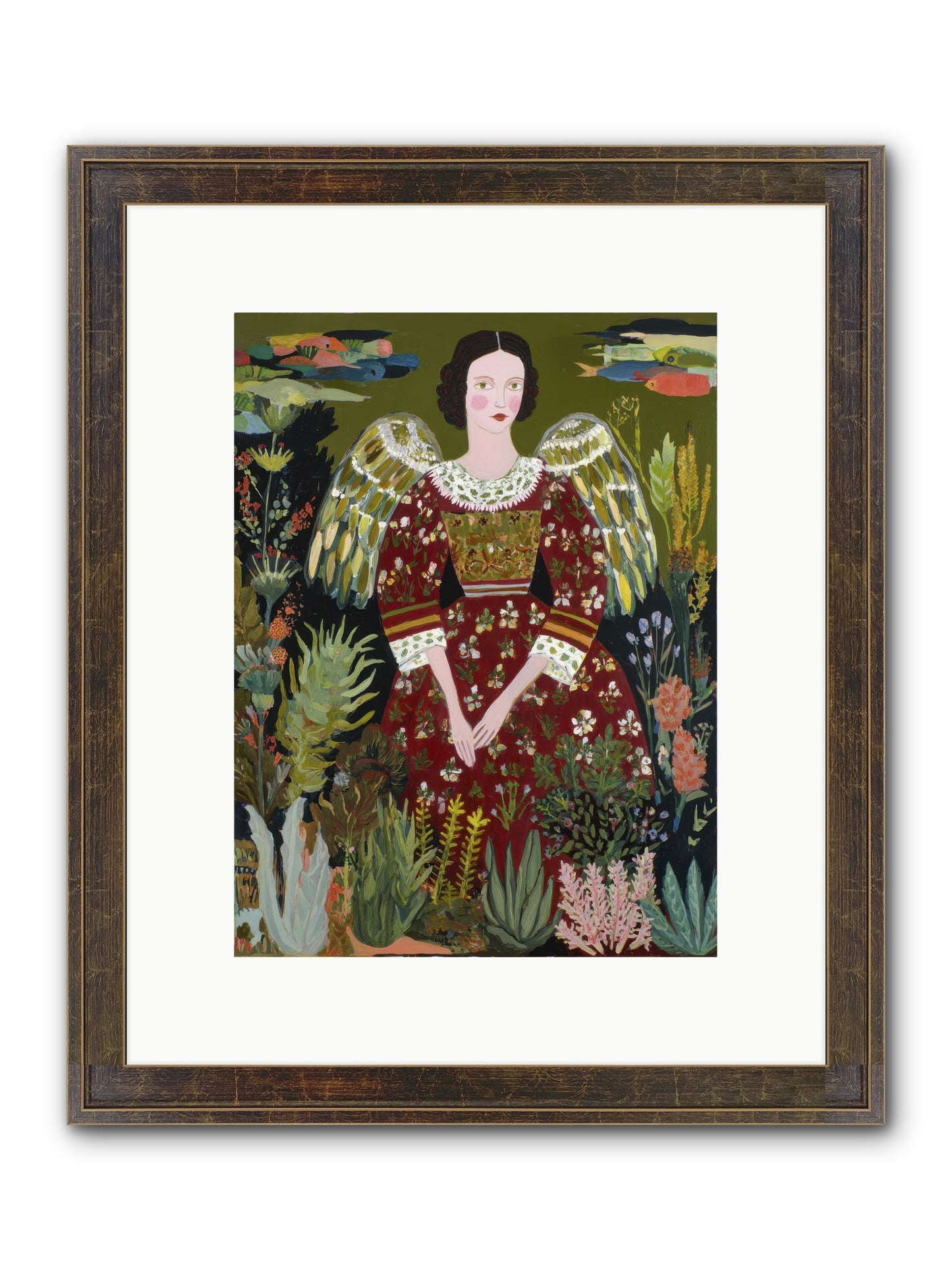 Meadow’s Grace Angel Framed Print - Slimwoods Black/Gold 9x12