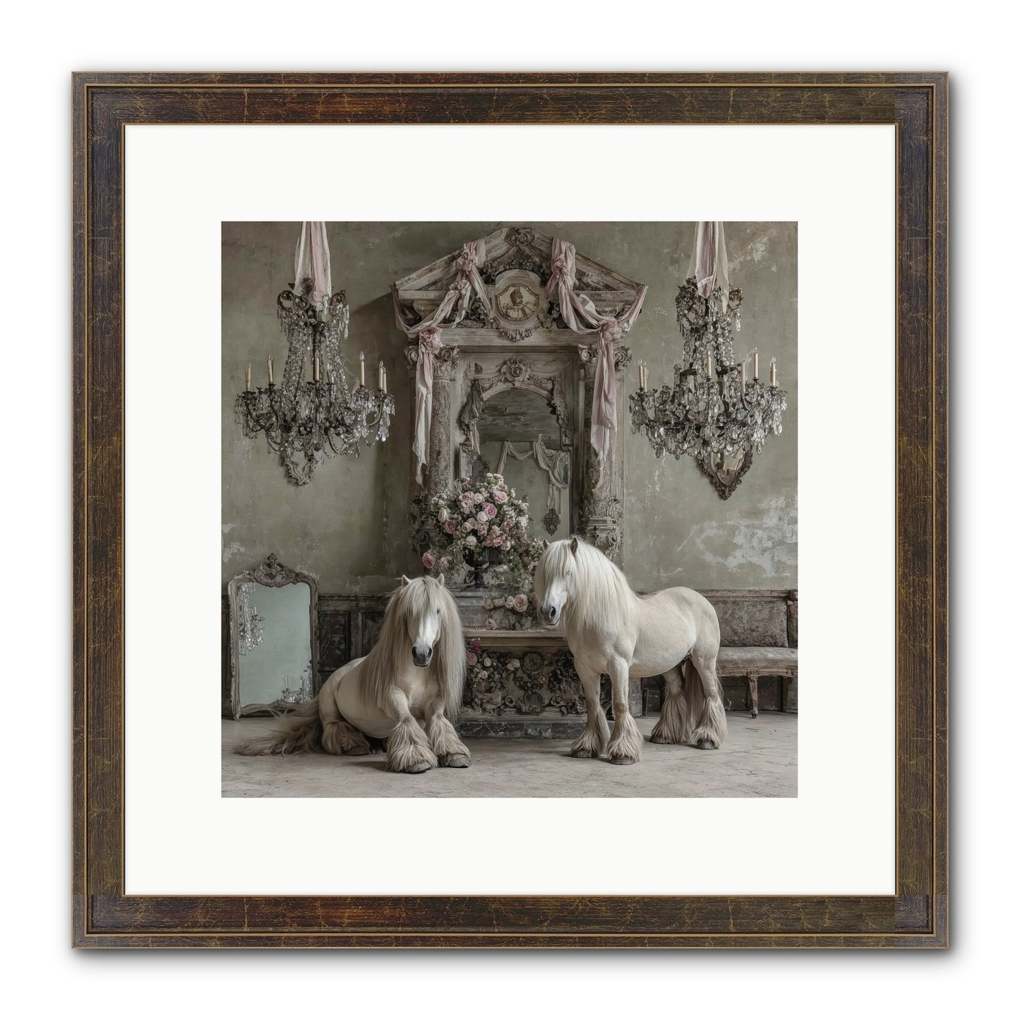 Meadowfield Etiquette Framed Print - Slimwoods Black/Gold 12x12