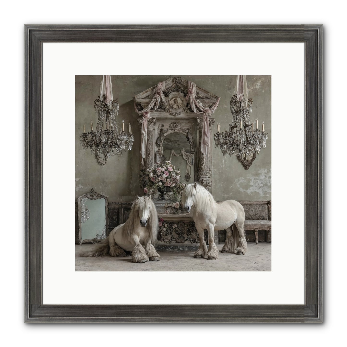 Meadowfield Etiquette Framed Print - Slimwoods Black/Silver 12x12