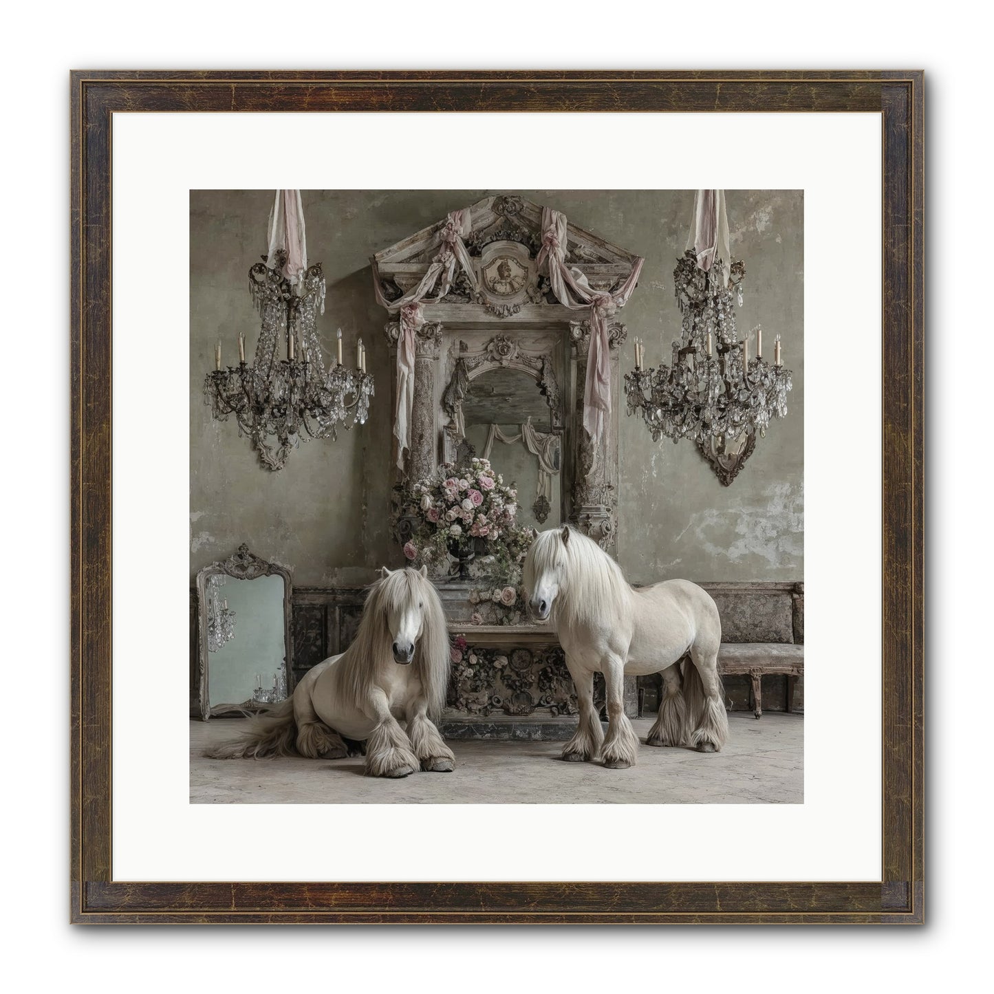 Meadowfield Etiquette Framed Print - Slimwoods Black/Gold 16x16