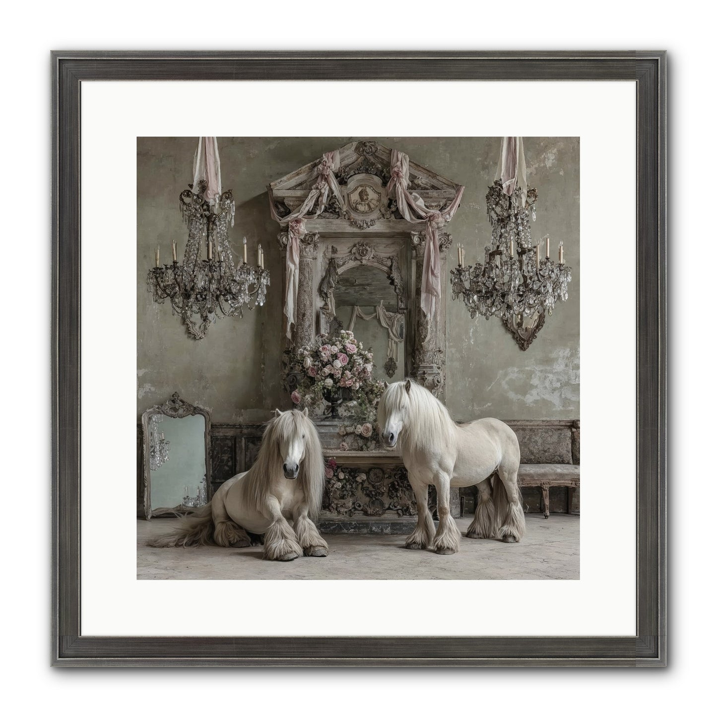 Meadowfield Etiquette Framed Print - Slimwoods Black/Silver 16x16
