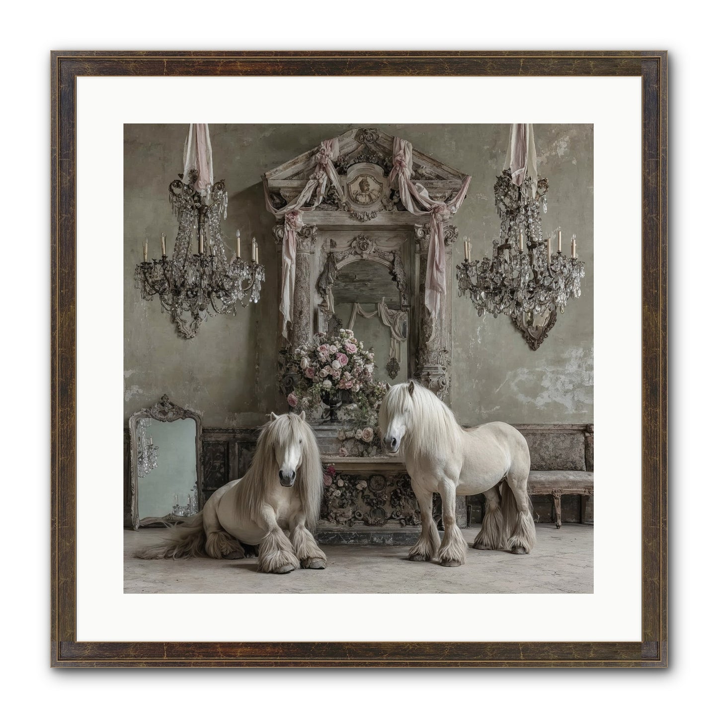 Meadowfield Etiquette Framed Print - Slimwoods Black/Gold 20x20