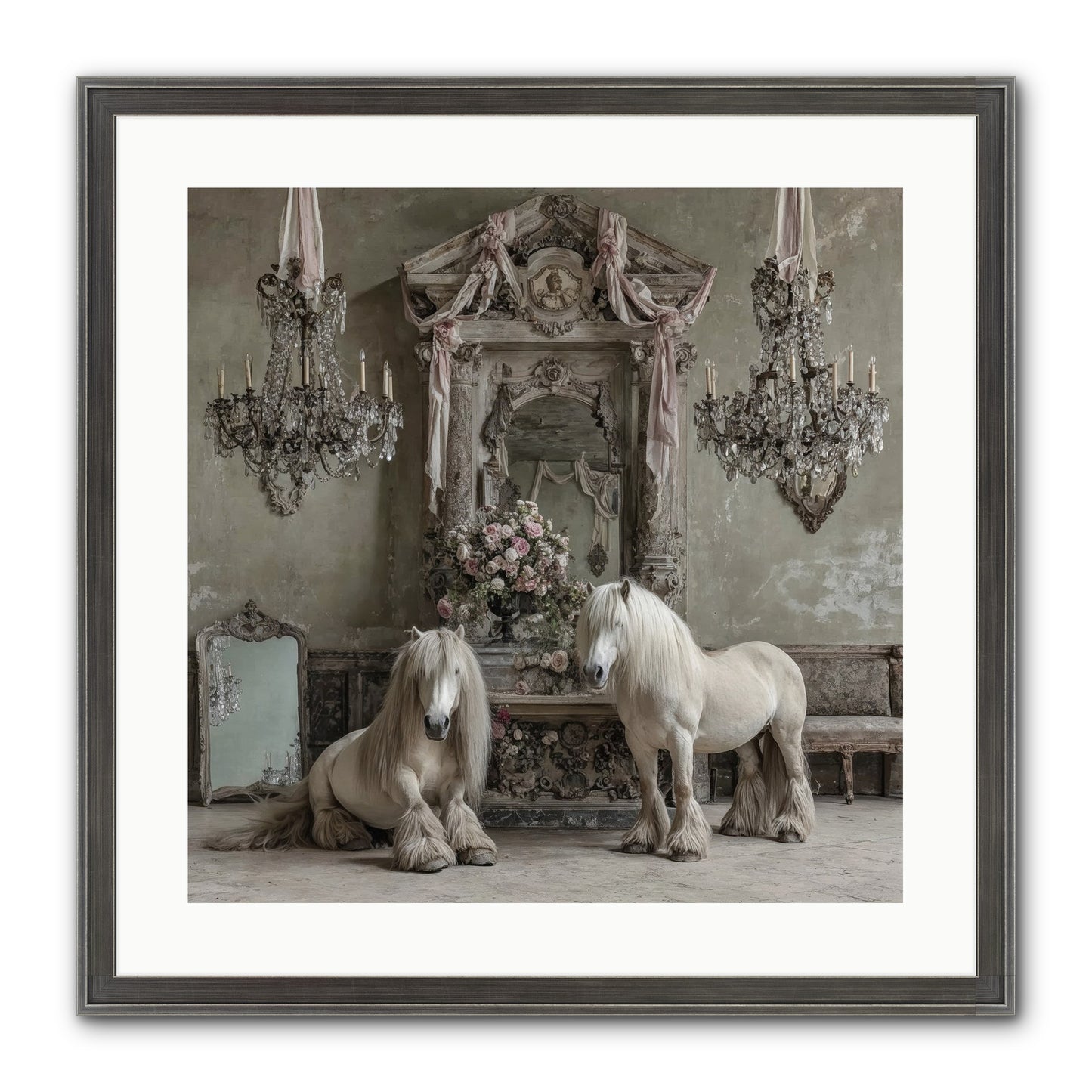 Meadowfield Etiquette Framed Print - Slimwoods Black/Silver 20x20