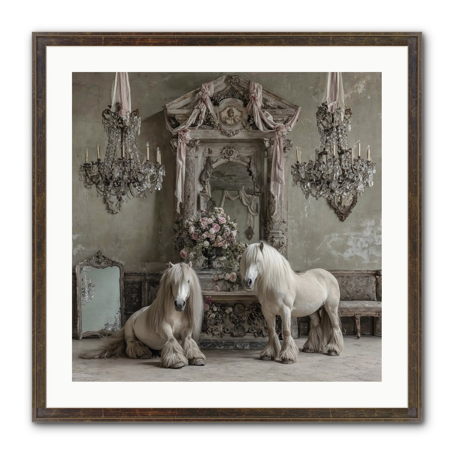 Meadowfield Etiquette Framed Print - Slimwoods Black/Gold 24x24