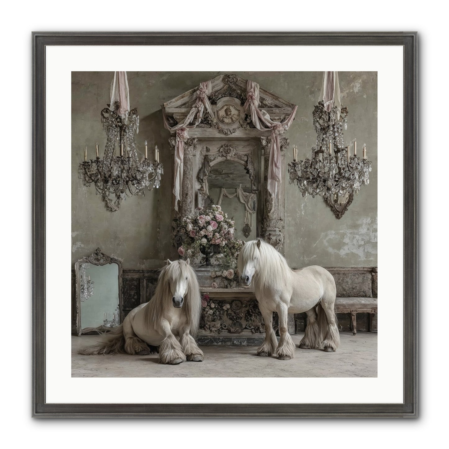 Meadowfield Etiquette Framed Print - Slimwoods Black/Silver 24x24