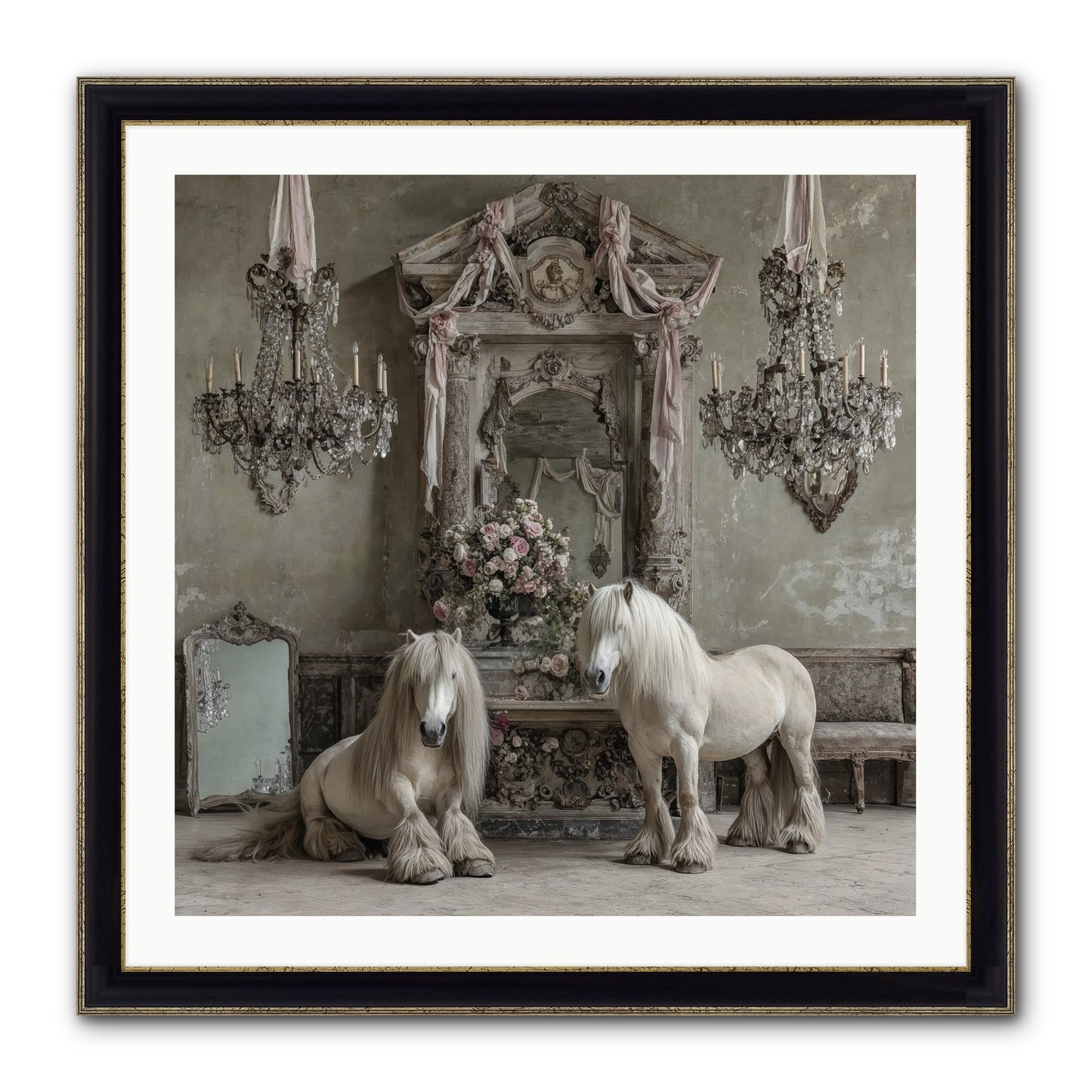 Meadowfield Etiquette Framed Print - Black & Gold 30x30