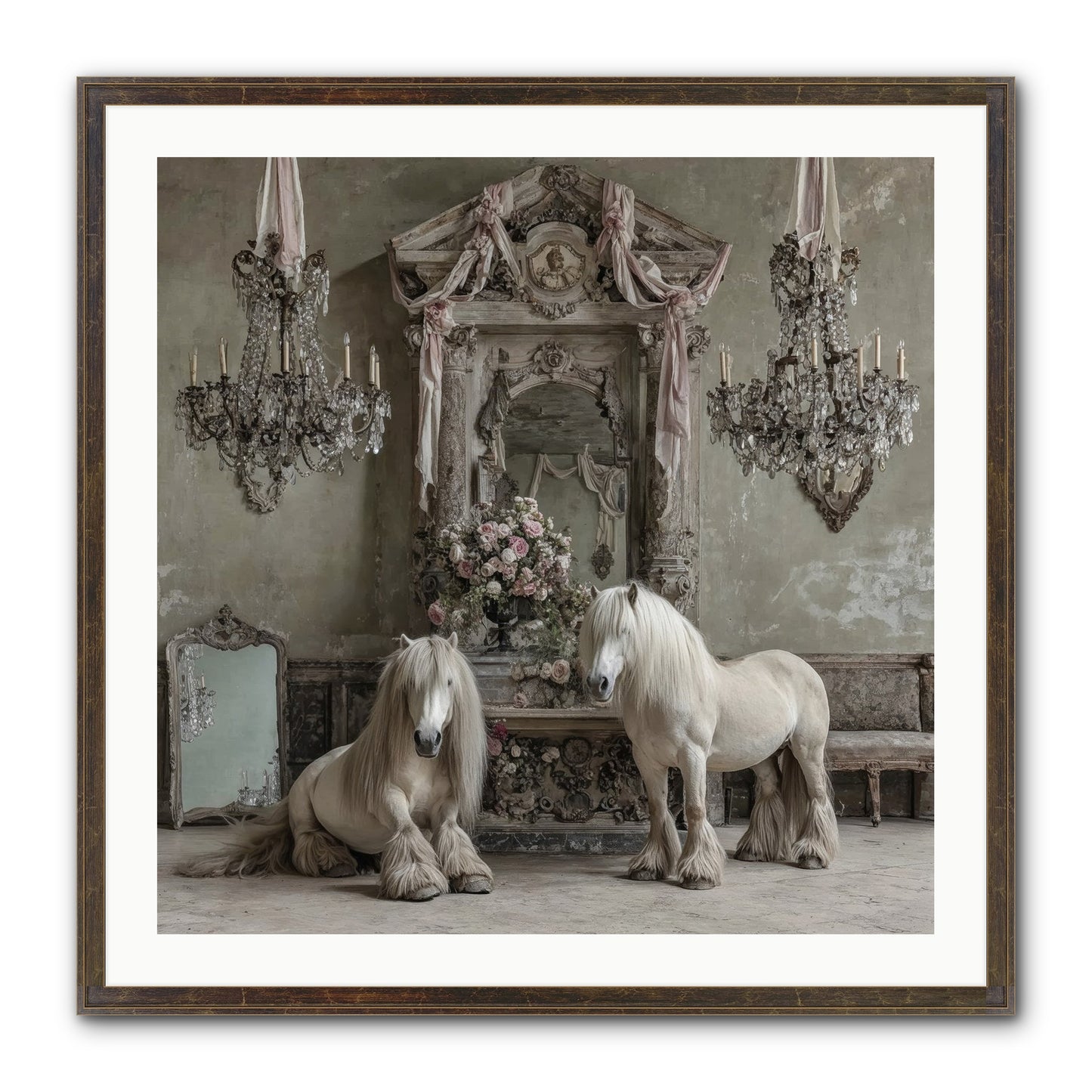 Meadowfield Etiquette Framed Print - Slimwoods Black/Gold 30x30