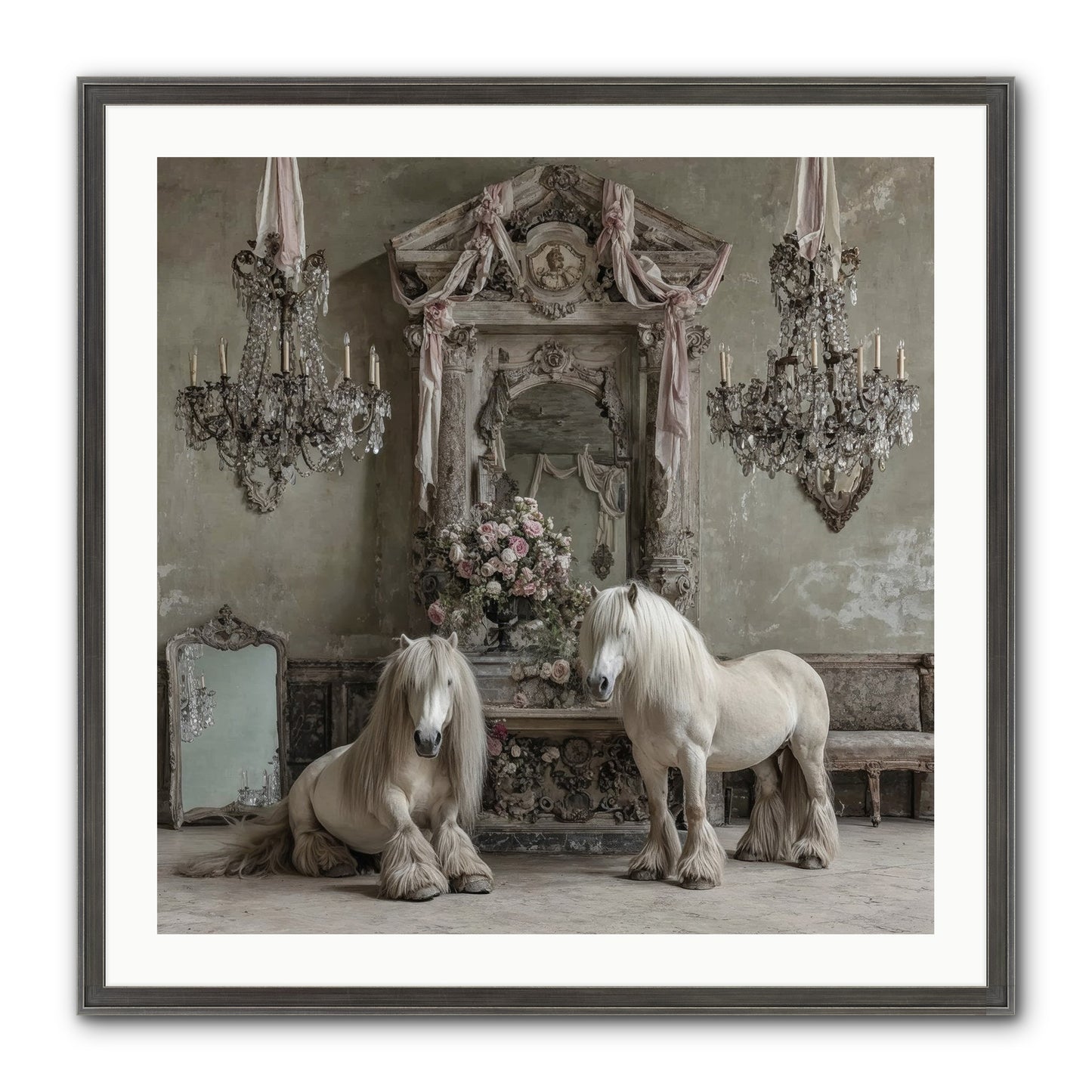 Meadowfield Etiquette Framed Print - Slimwoods Black/Silver 30x30