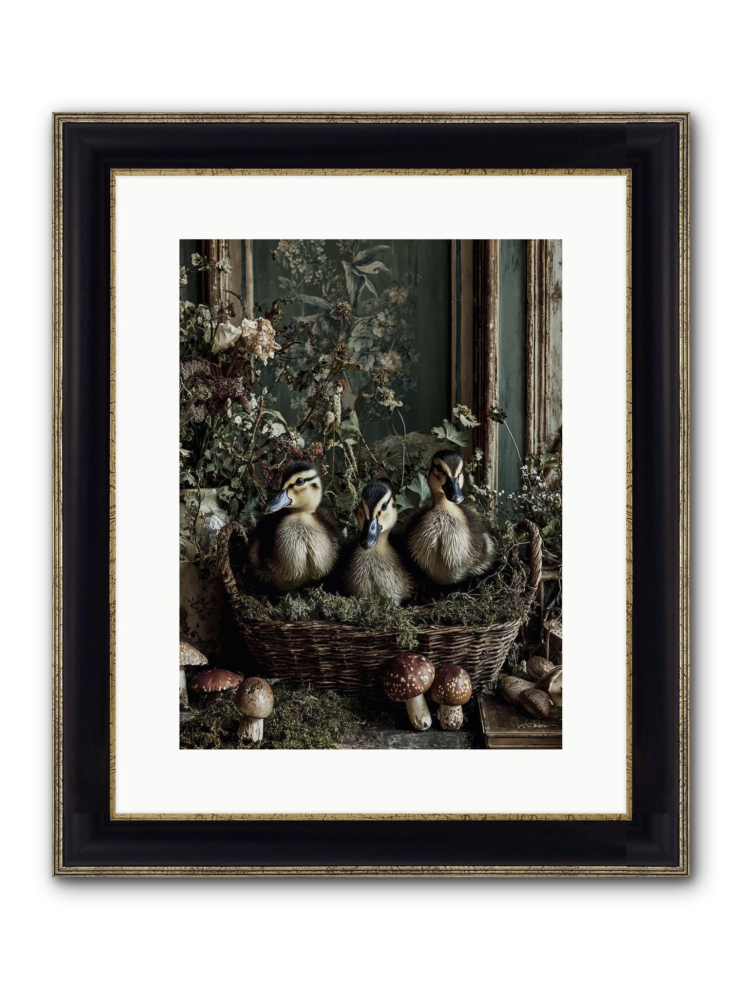 Meadowlands Framed Print - Black & Gold 12x16