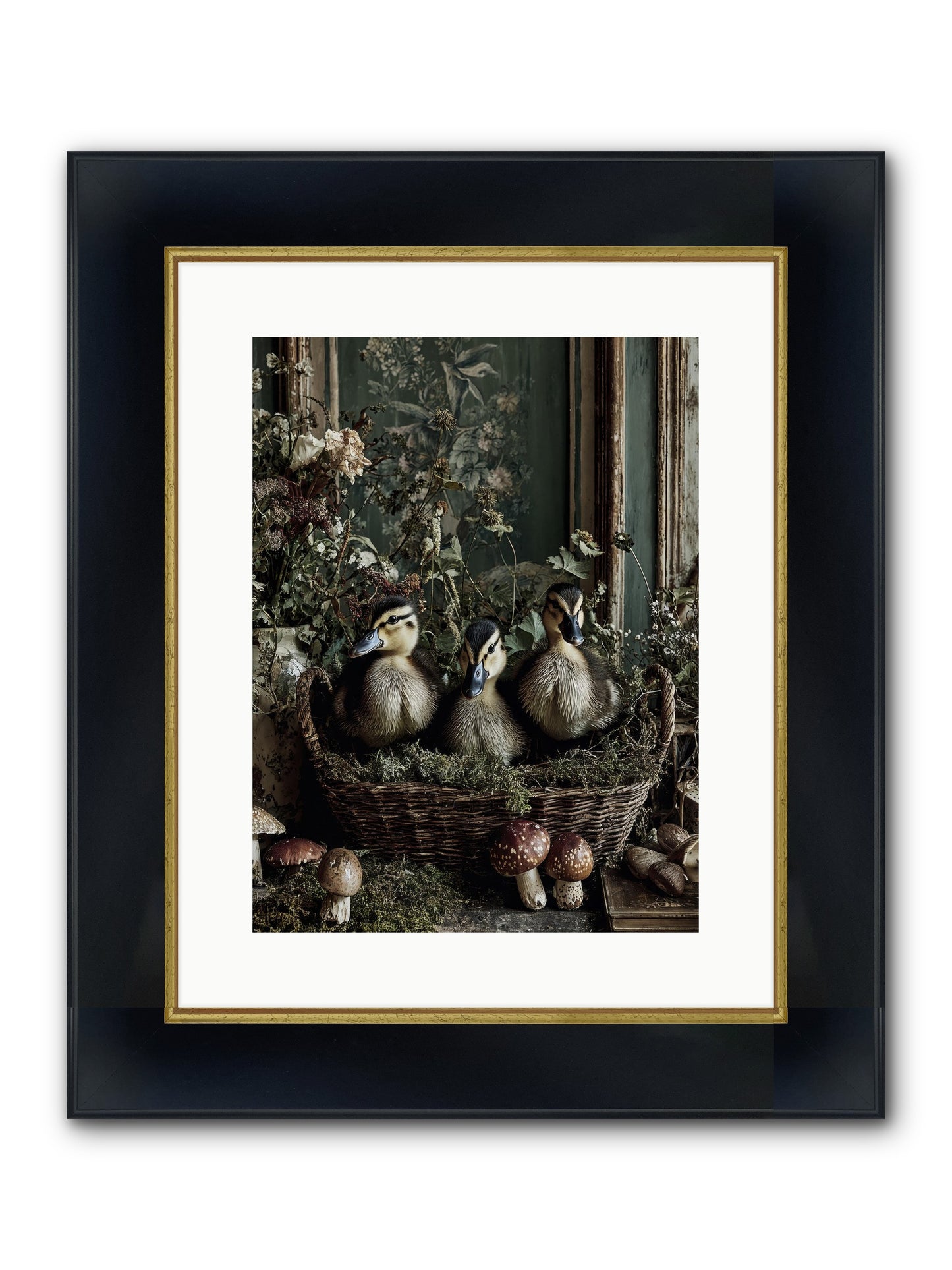 Meadowlands Framed Print - Wide Black w/Gold 12x16