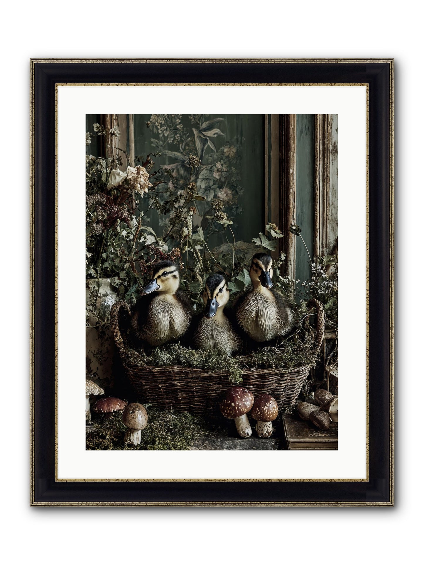 Meadowlands Framed Print - Black & Gold 18x24