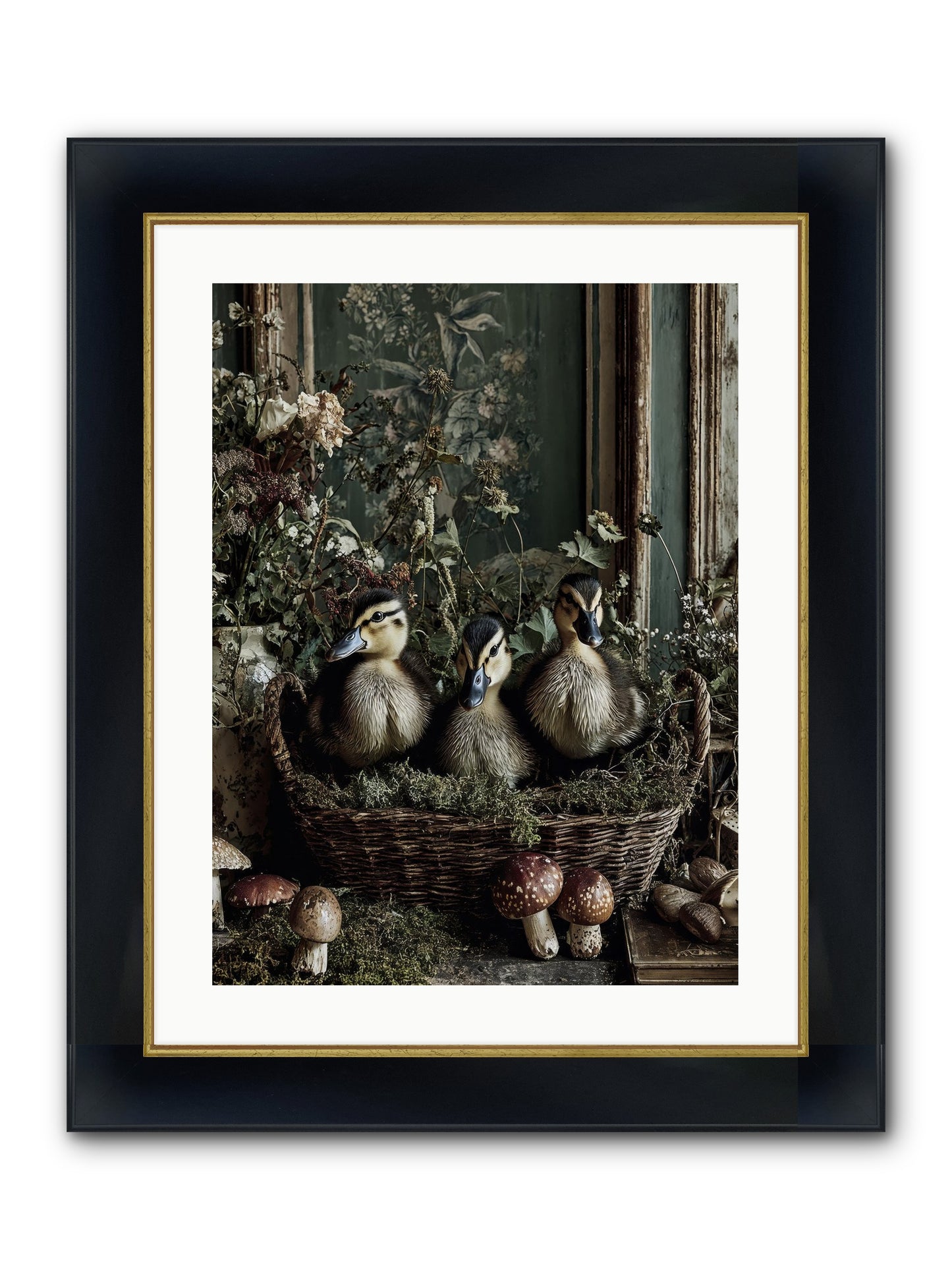 Meadowlands Framed Print - Wide Black w/Gold 18x24