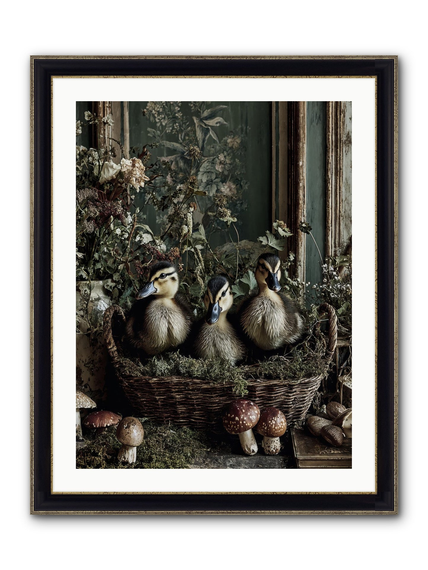 Meadowlands Framed Print - Black & Gold 24x32