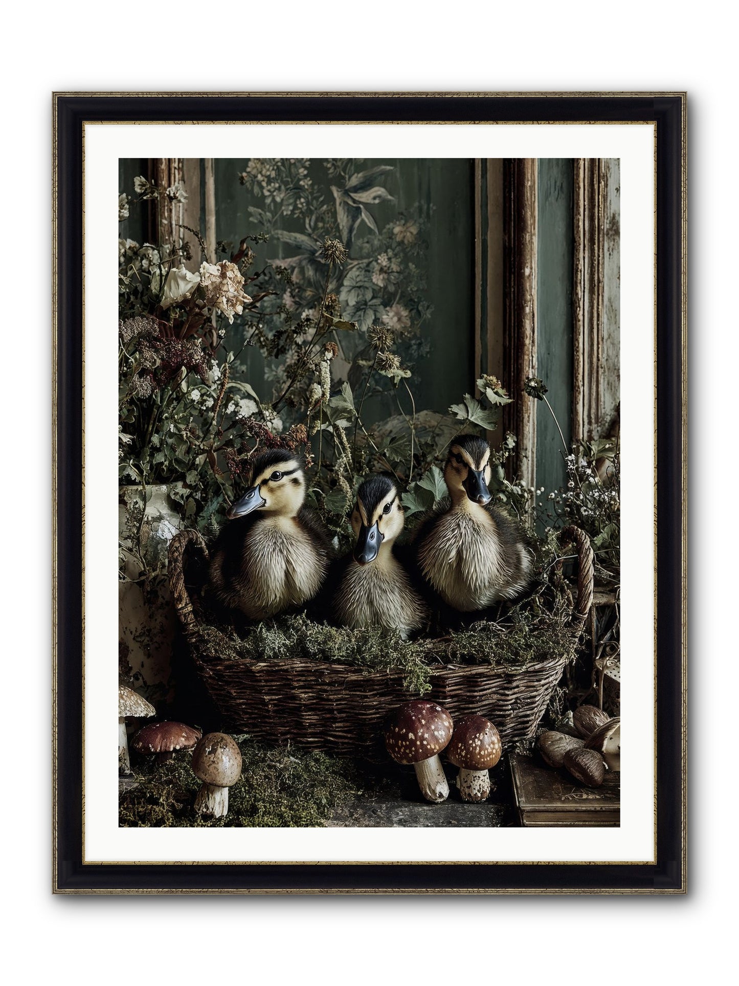 Meadowlands Framed Print - Black & Gold 30x40