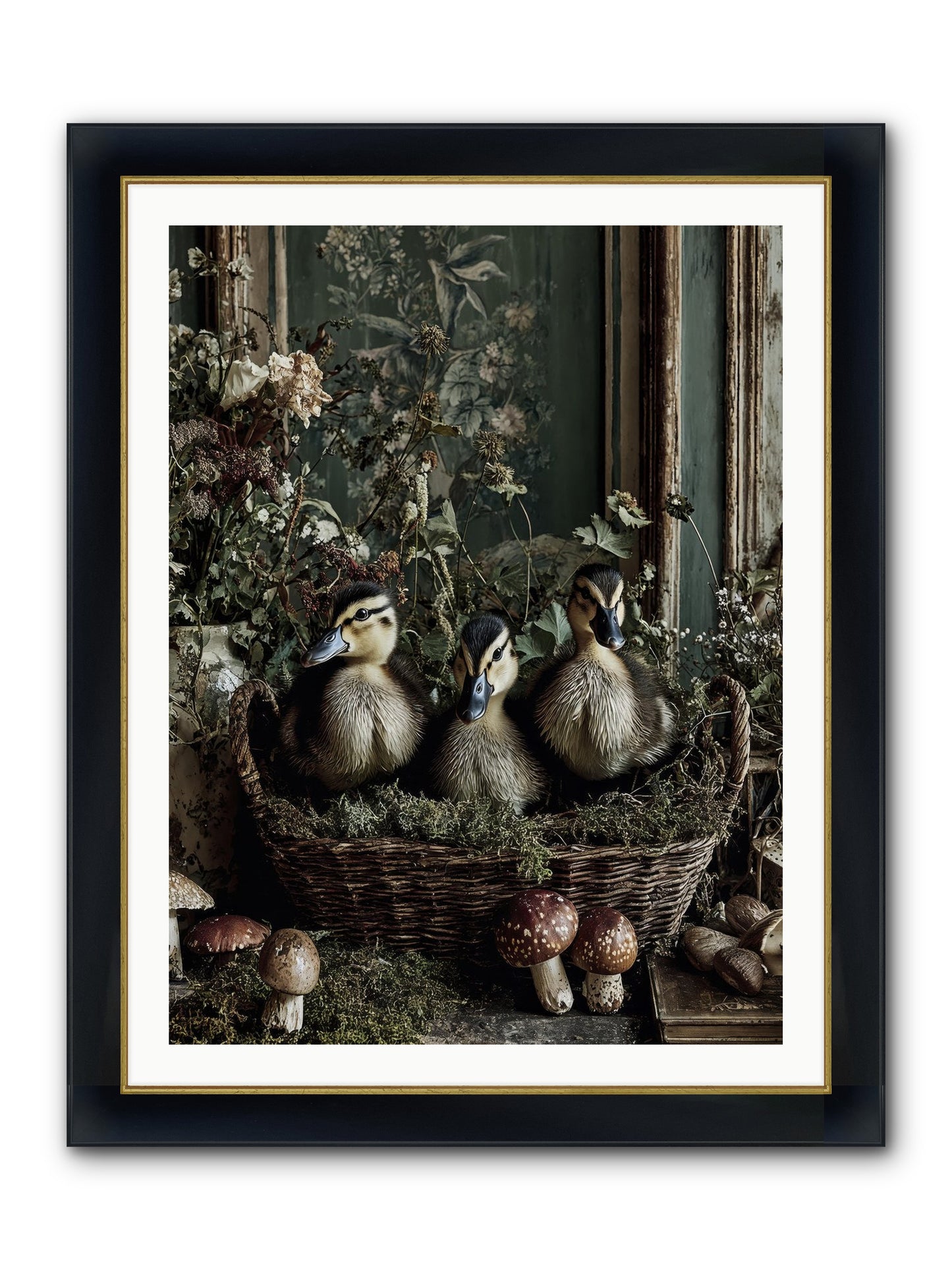 Meadowlands Framed Print - Wide Black w/Gold 30x40