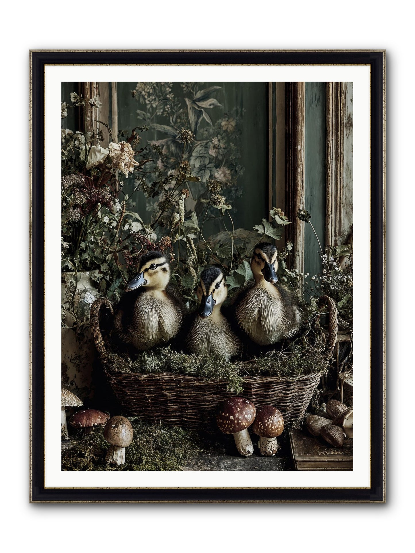 Meadowlands Framed Print - Black & Gold 36x48