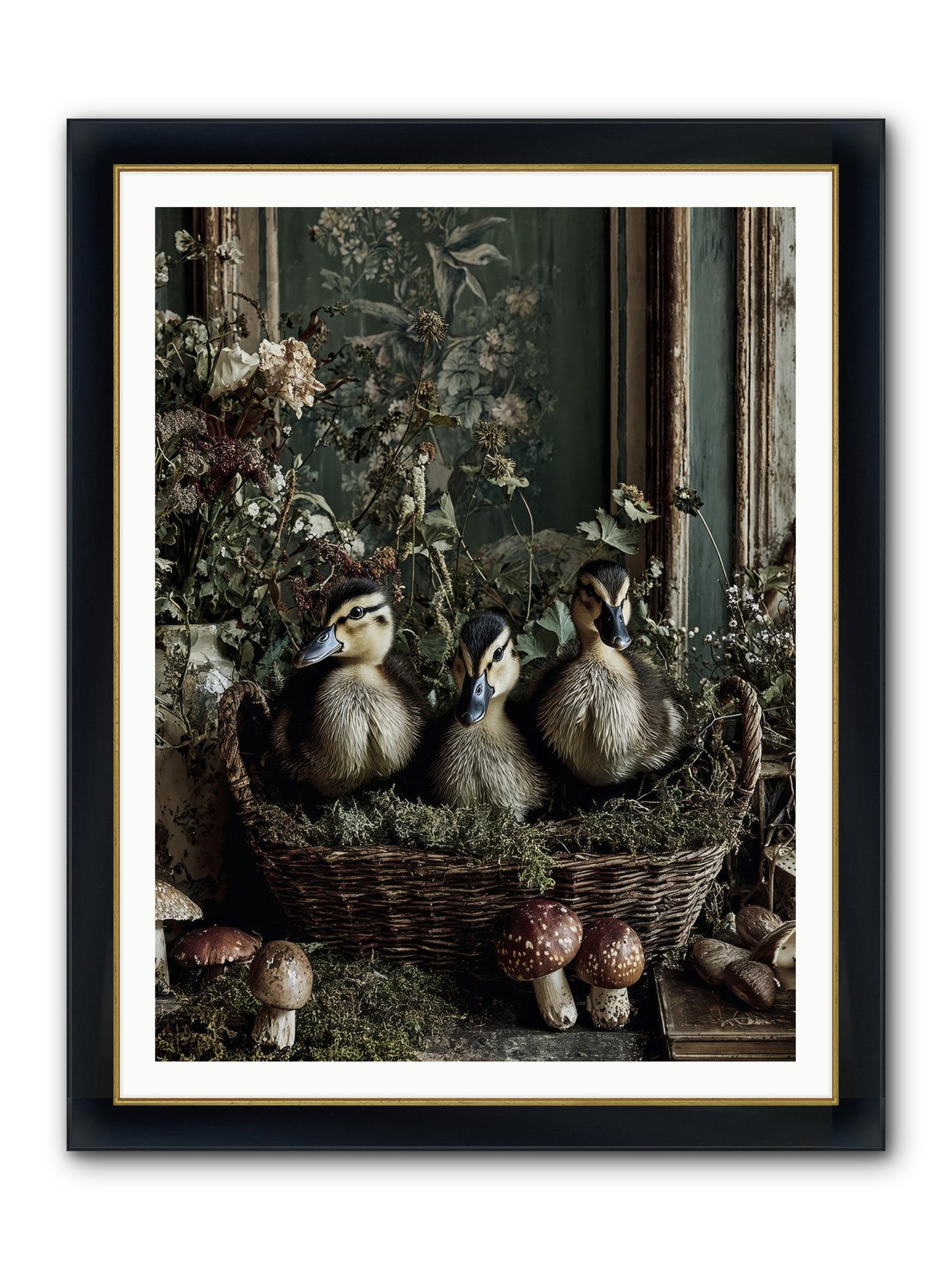 Meadowlands Framed Print - Wide Black w/Gold 36x48