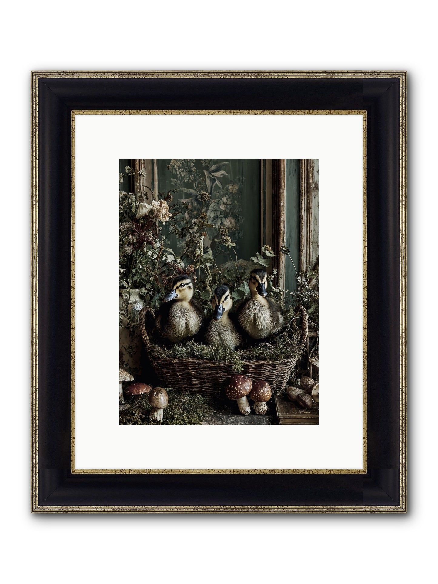 Meadowlands Framed Print - Black & Gold 9x12