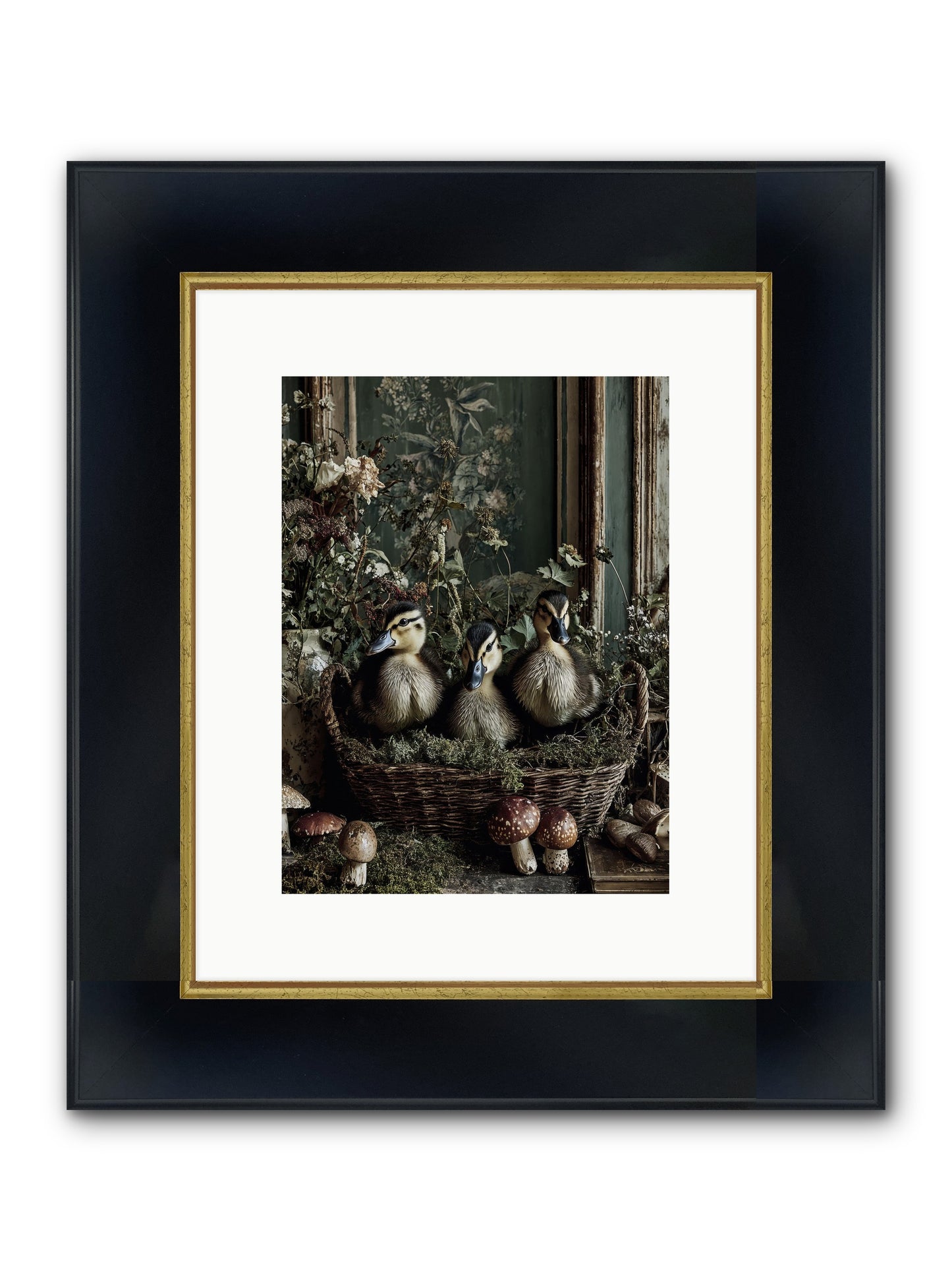 Meadowlands Framed Print - Wide Black w/Gold 9x12