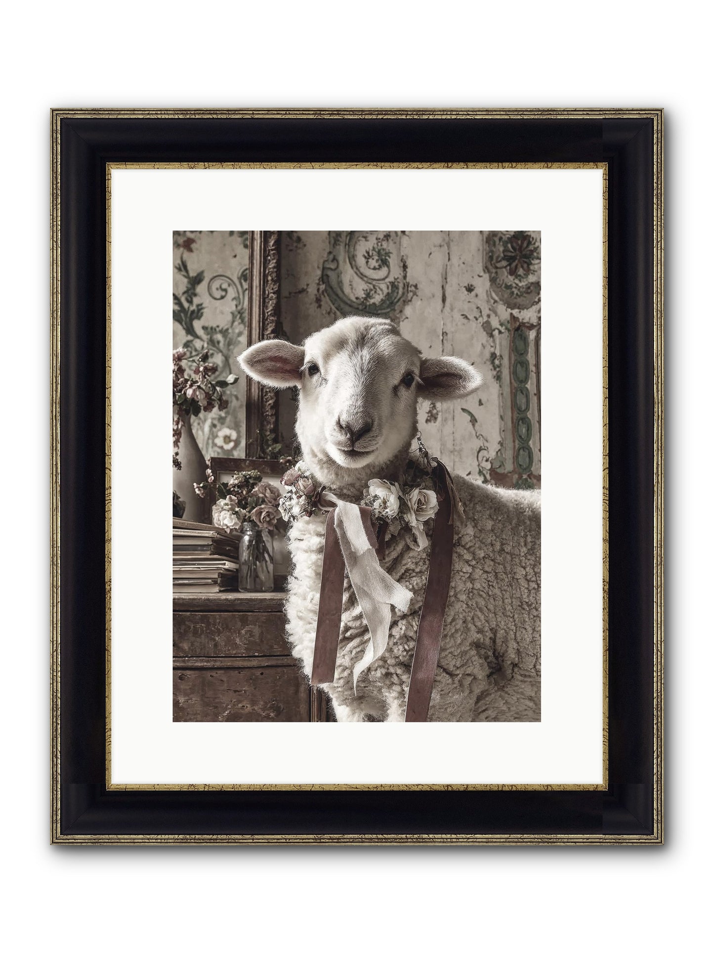 Meadowlark Framed Print - Black & Gold 12x16