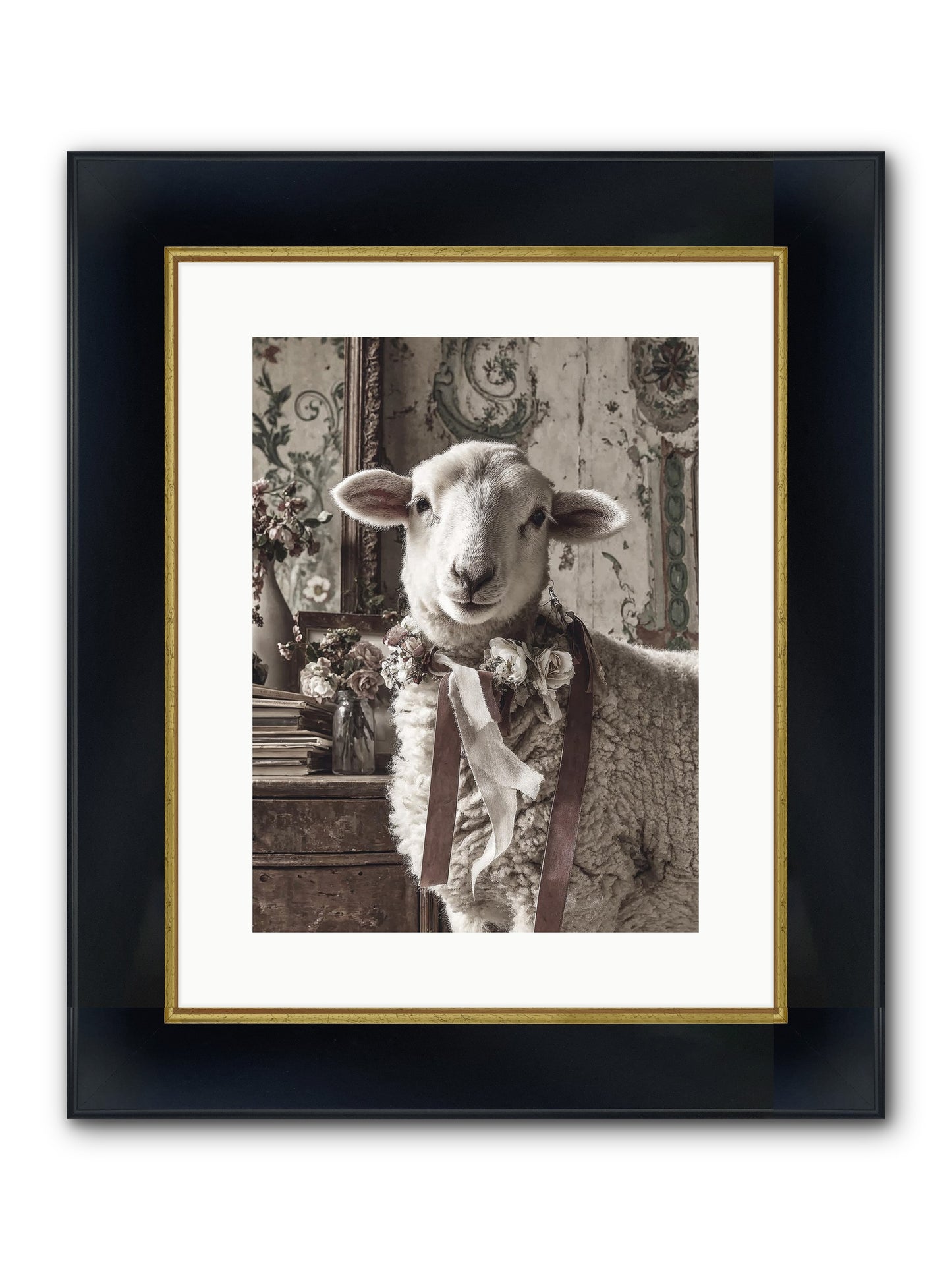 Meadowlark Framed Print - Wide Black w/Gold 12x16