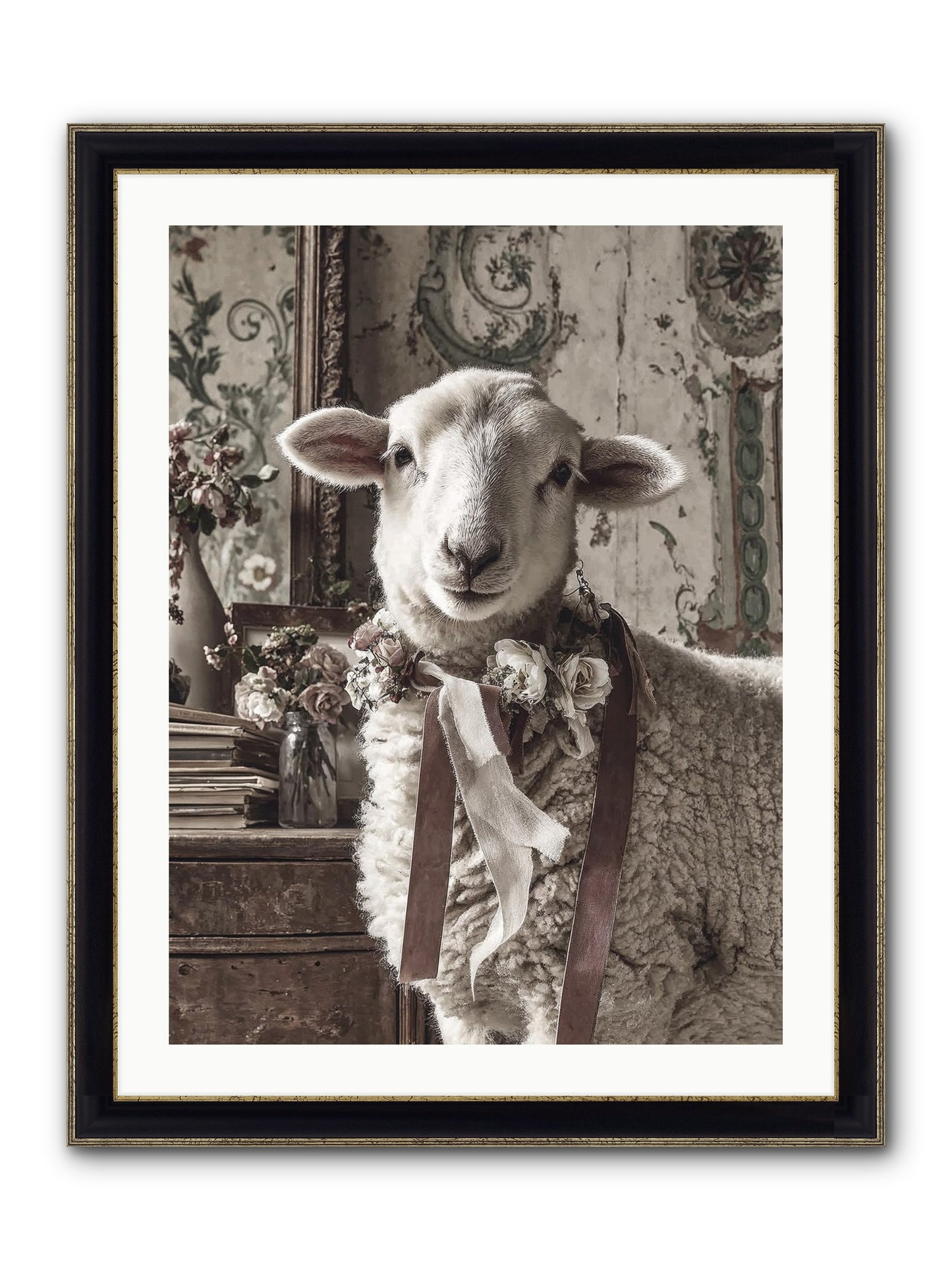 Meadowlark Framed Print - Black & Gold 24x32