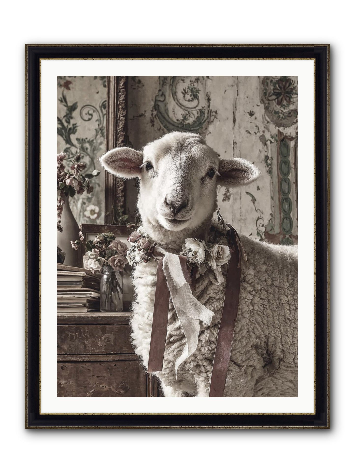Meadowlark Framed Print - Black & Gold 30x40