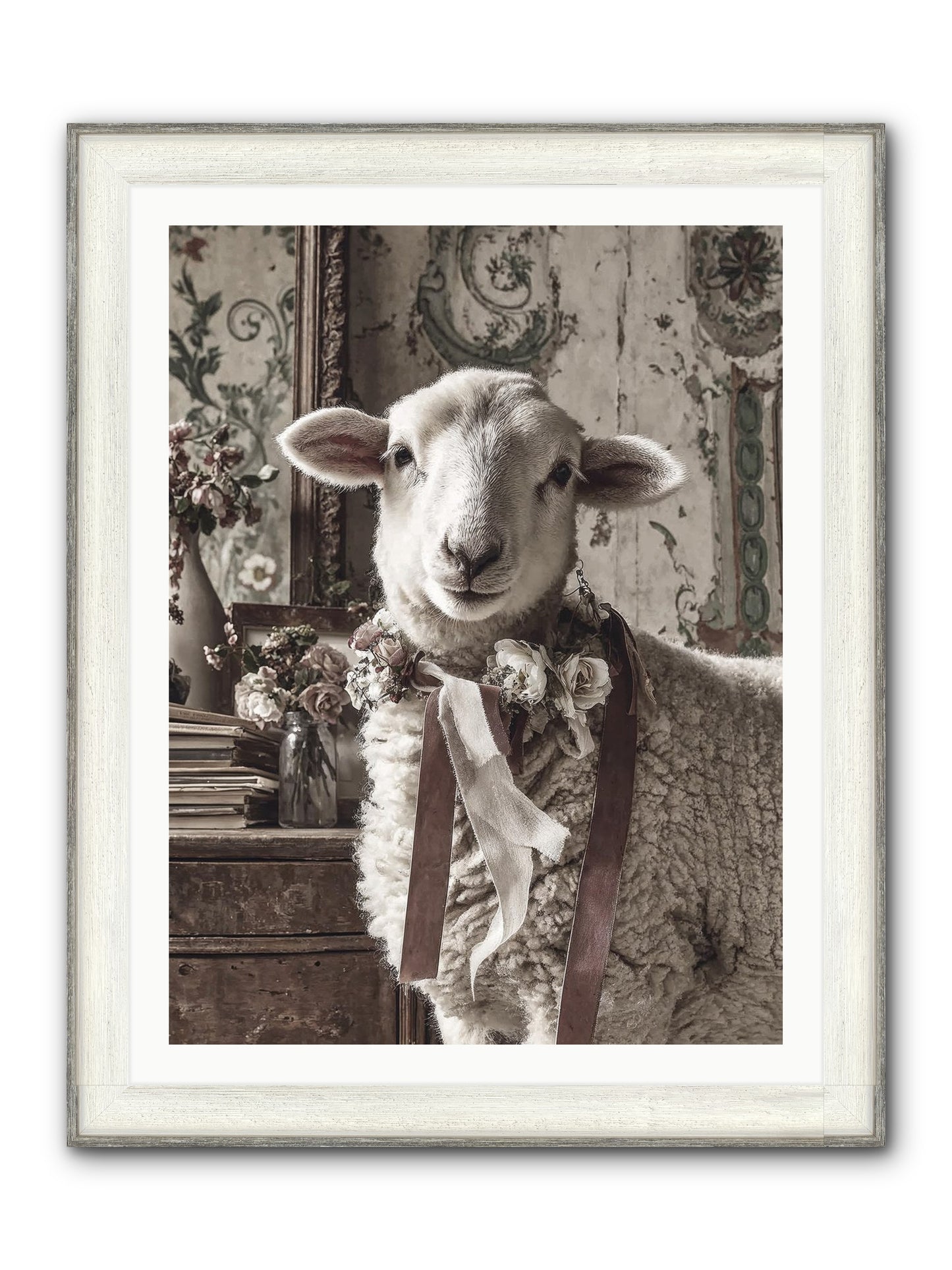 Meadowlark Framed Print - Driftwood White 30x40