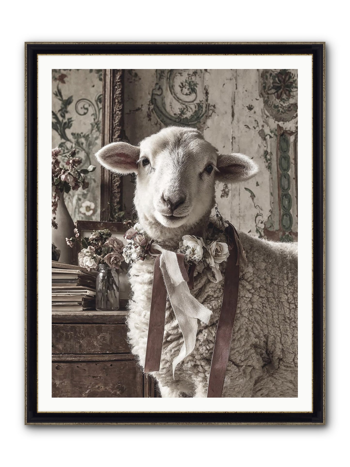 Meadowlark Framed Print - Black & Gold 36x48