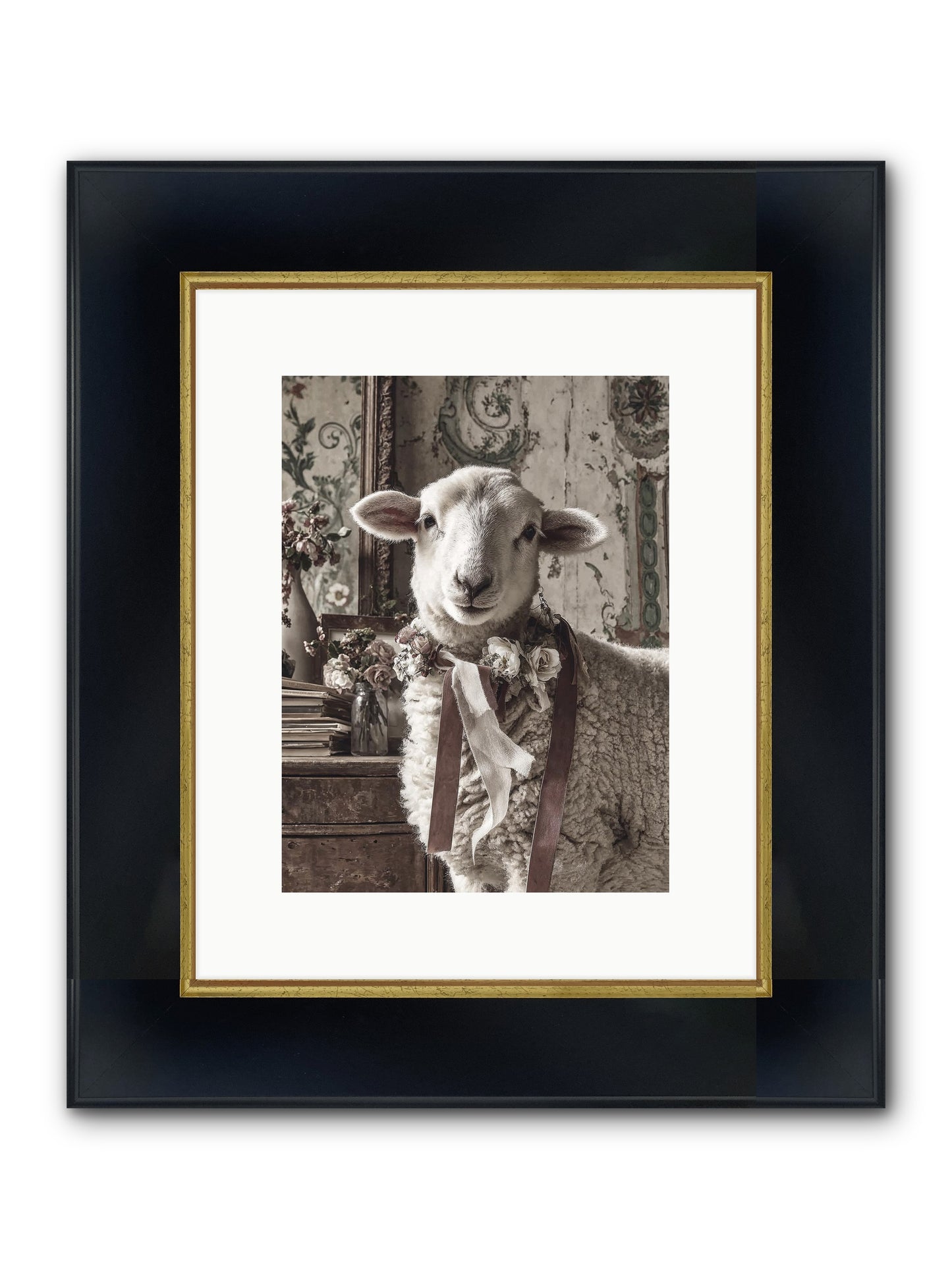 Meadowlark Framed Print - Wide Black w/Gold 9x12