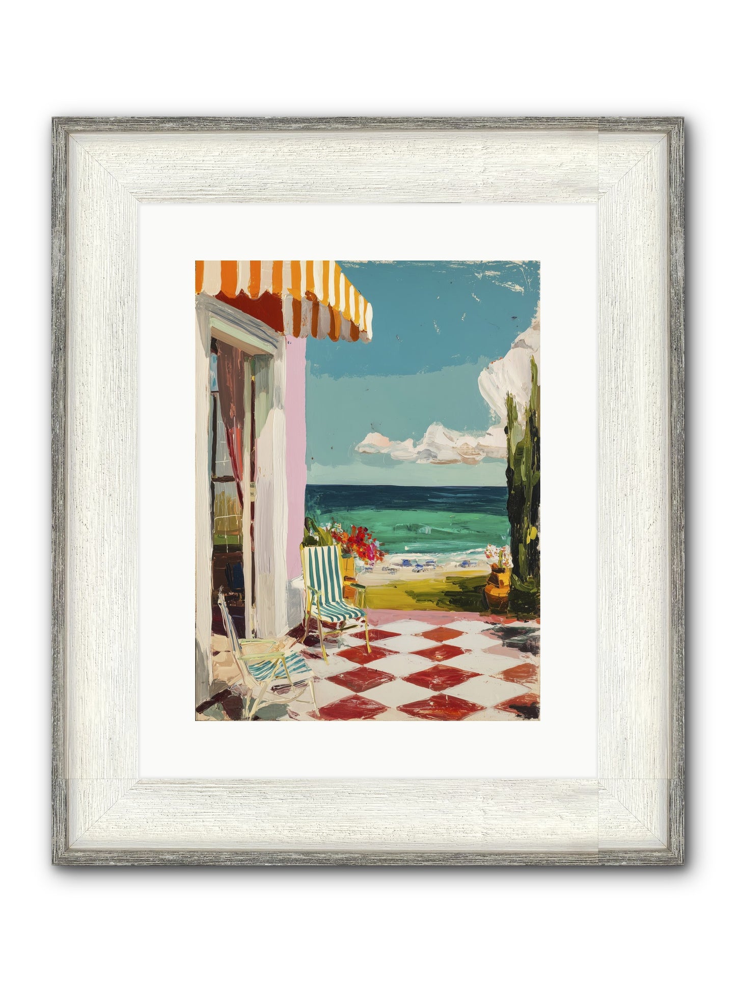 Meditation Deck Framed Print - Driftwood White 12x16