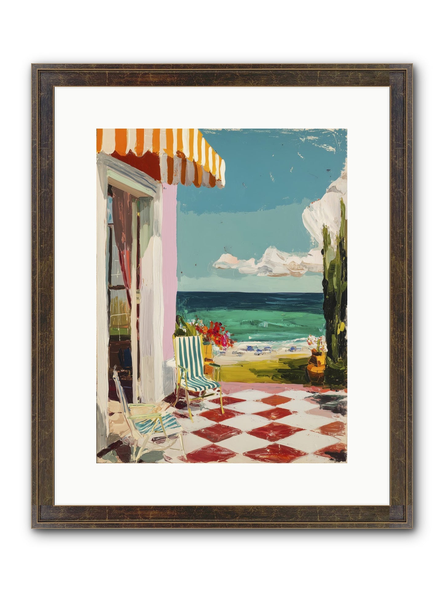Meditation Deck Framed Print - Slimwoods Black/Gold 12x16