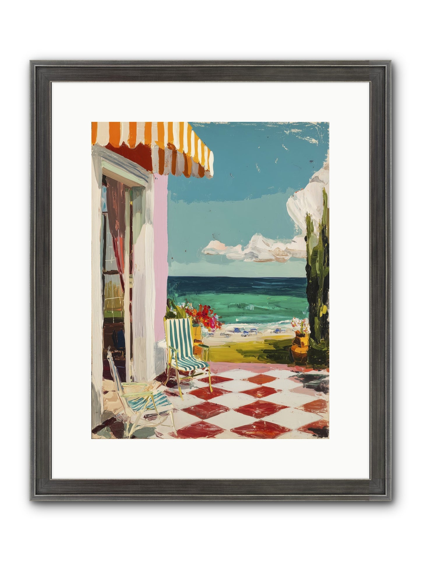 Meditation Deck Framed Print - Slimwoods Black/Silver 12x16