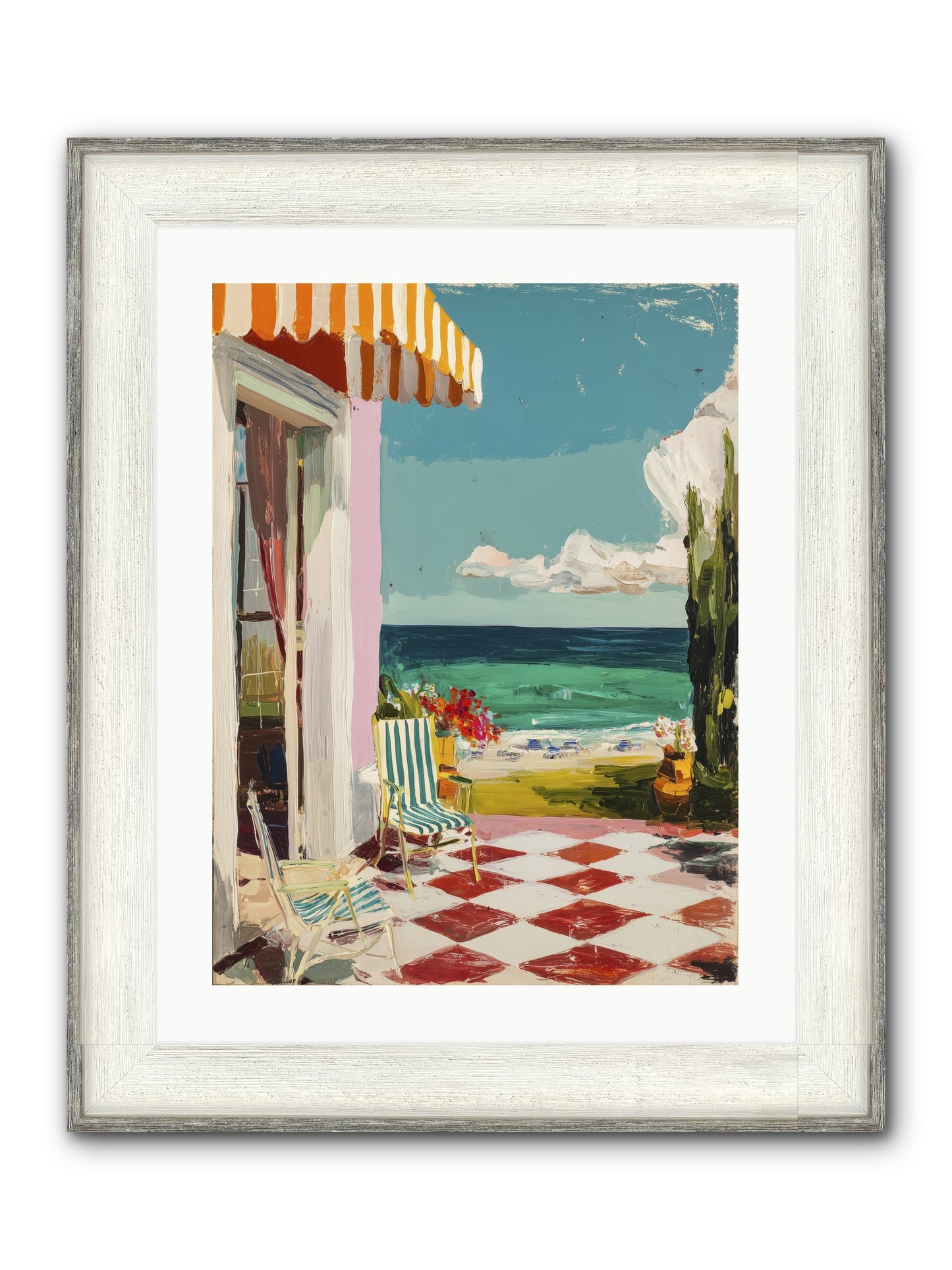 Meditation Deck Framed Print - Driftwood White 18x24