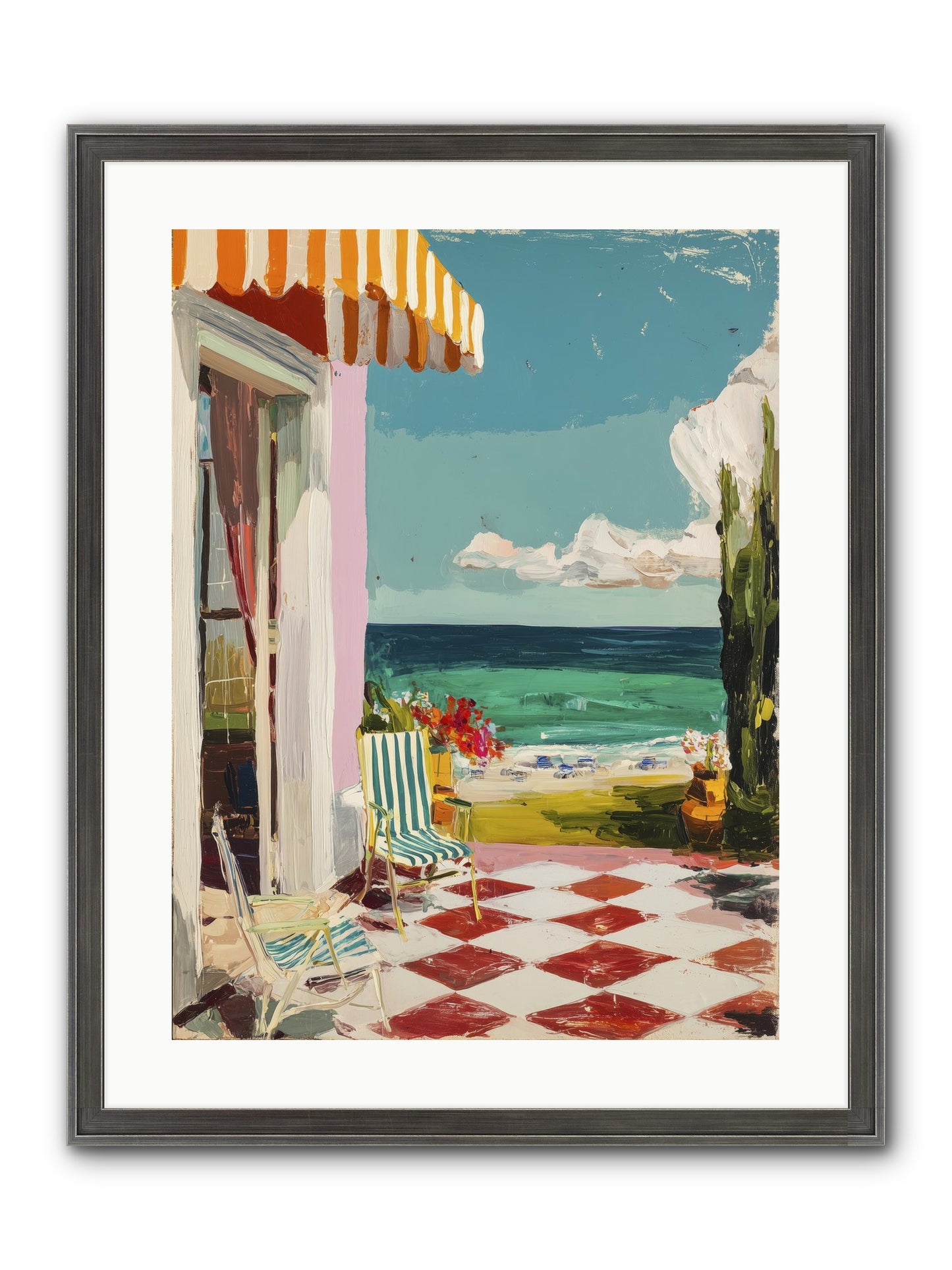 Meditation Deck Framed Print - Slimwoods Black/Silver 18x24