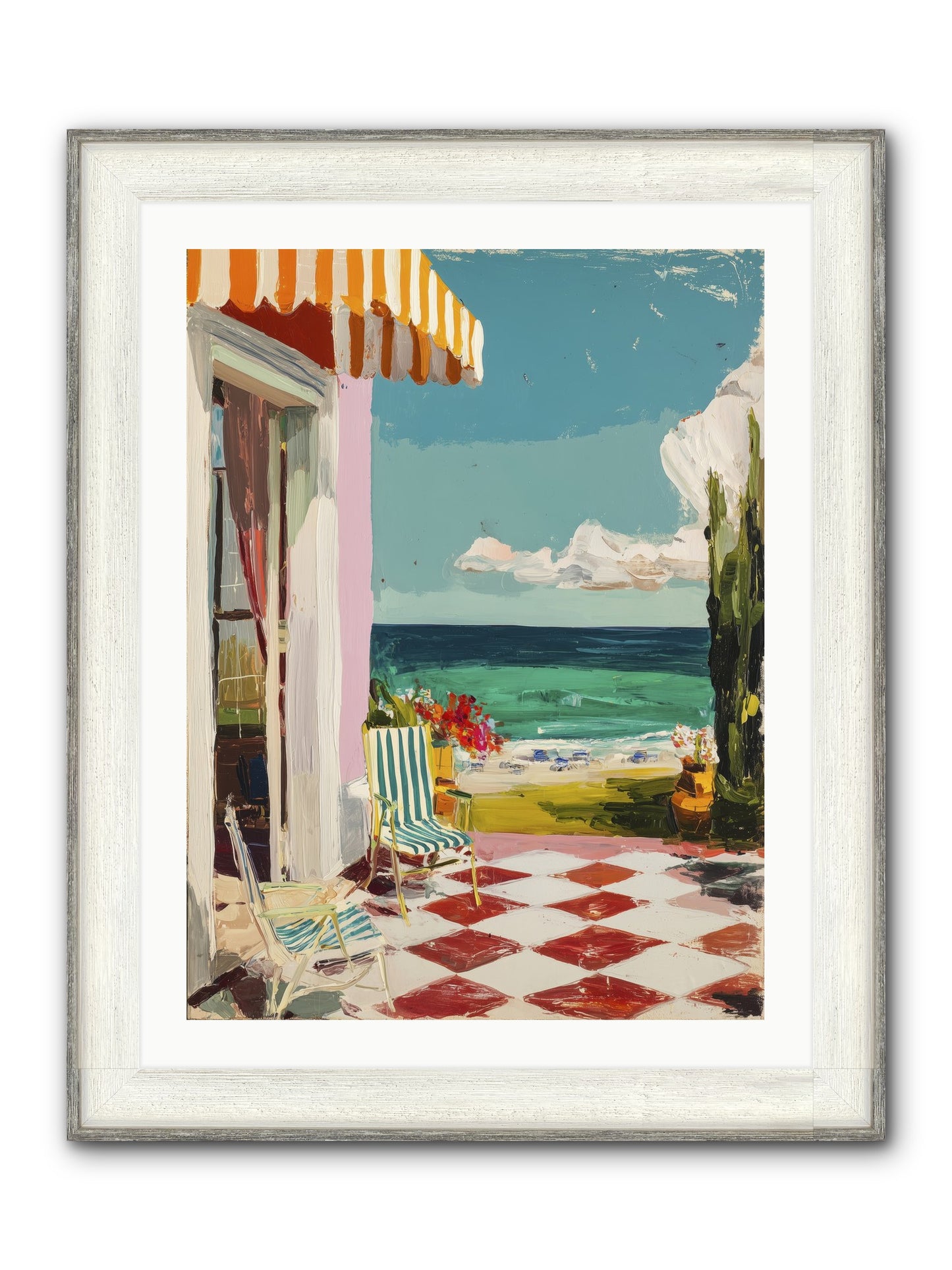 Meditation Deck Framed Print - Driftwood White 24x32