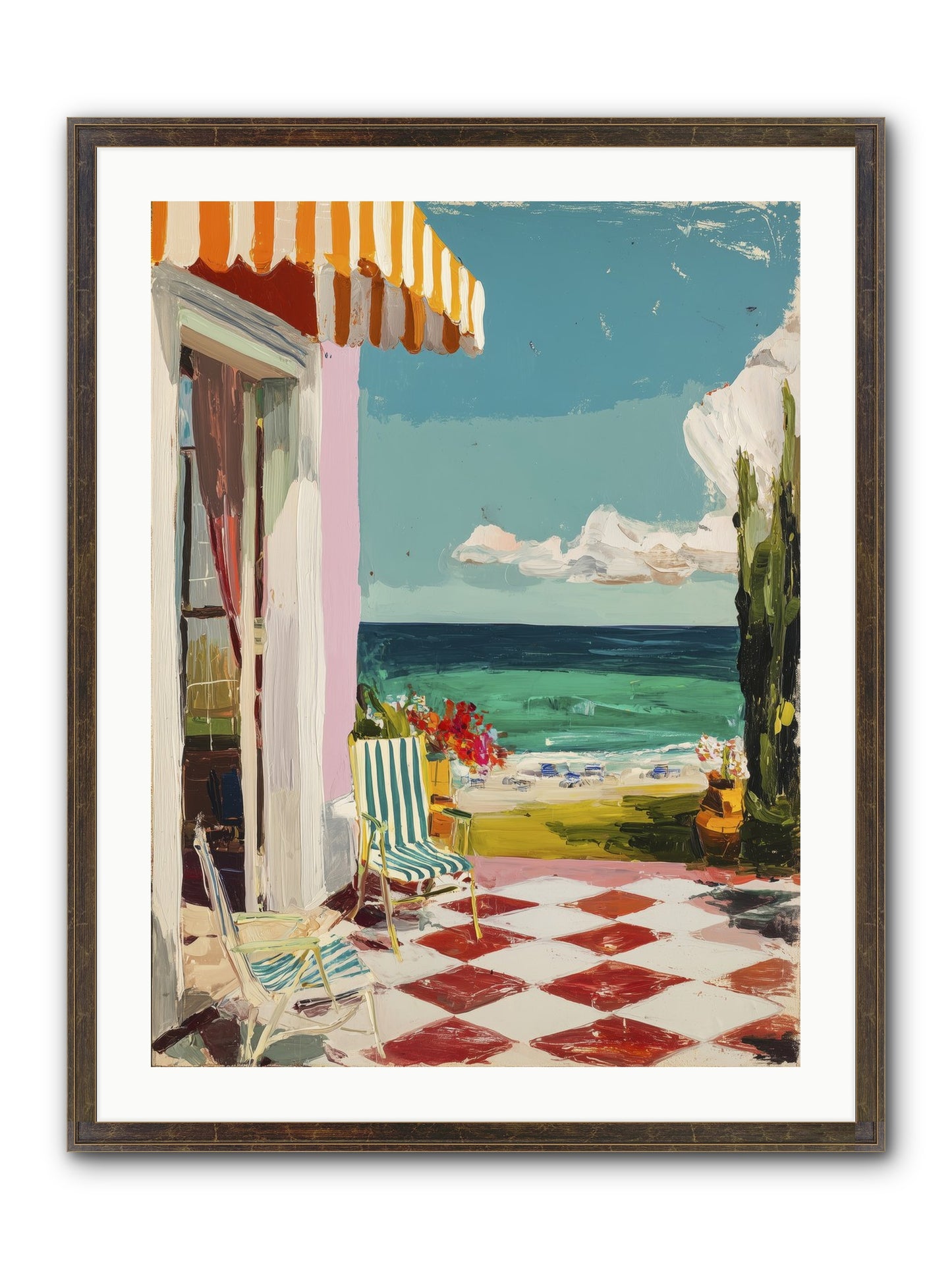 Meditation Deck Framed Print - Slimwoods Black/Gold 24x32