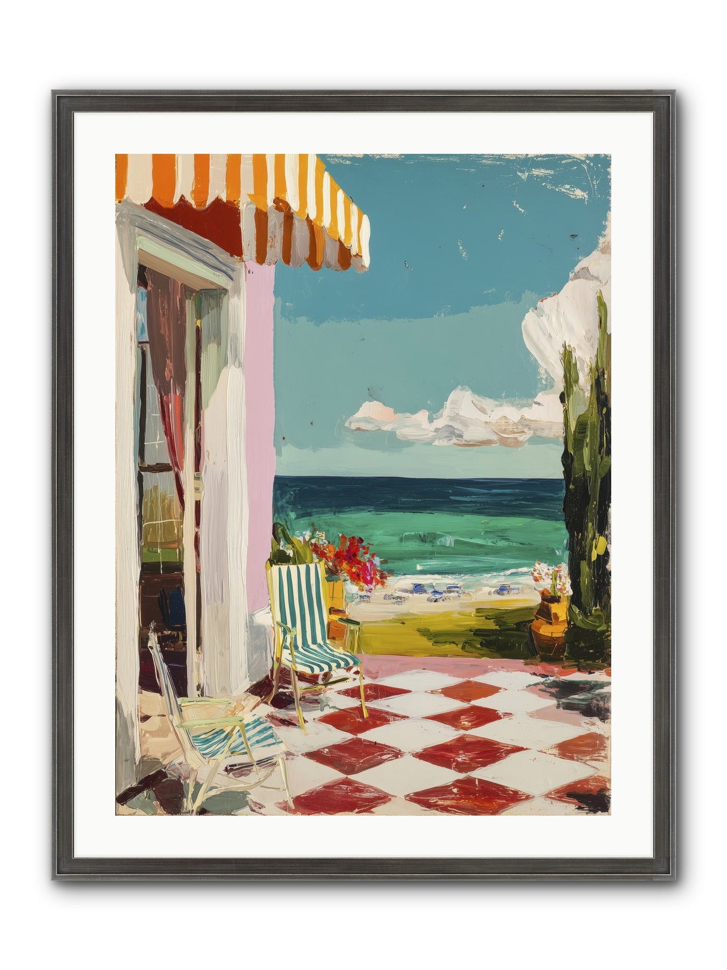 Meditation Deck Framed Print - Slimwoods Black/Silver 24x32