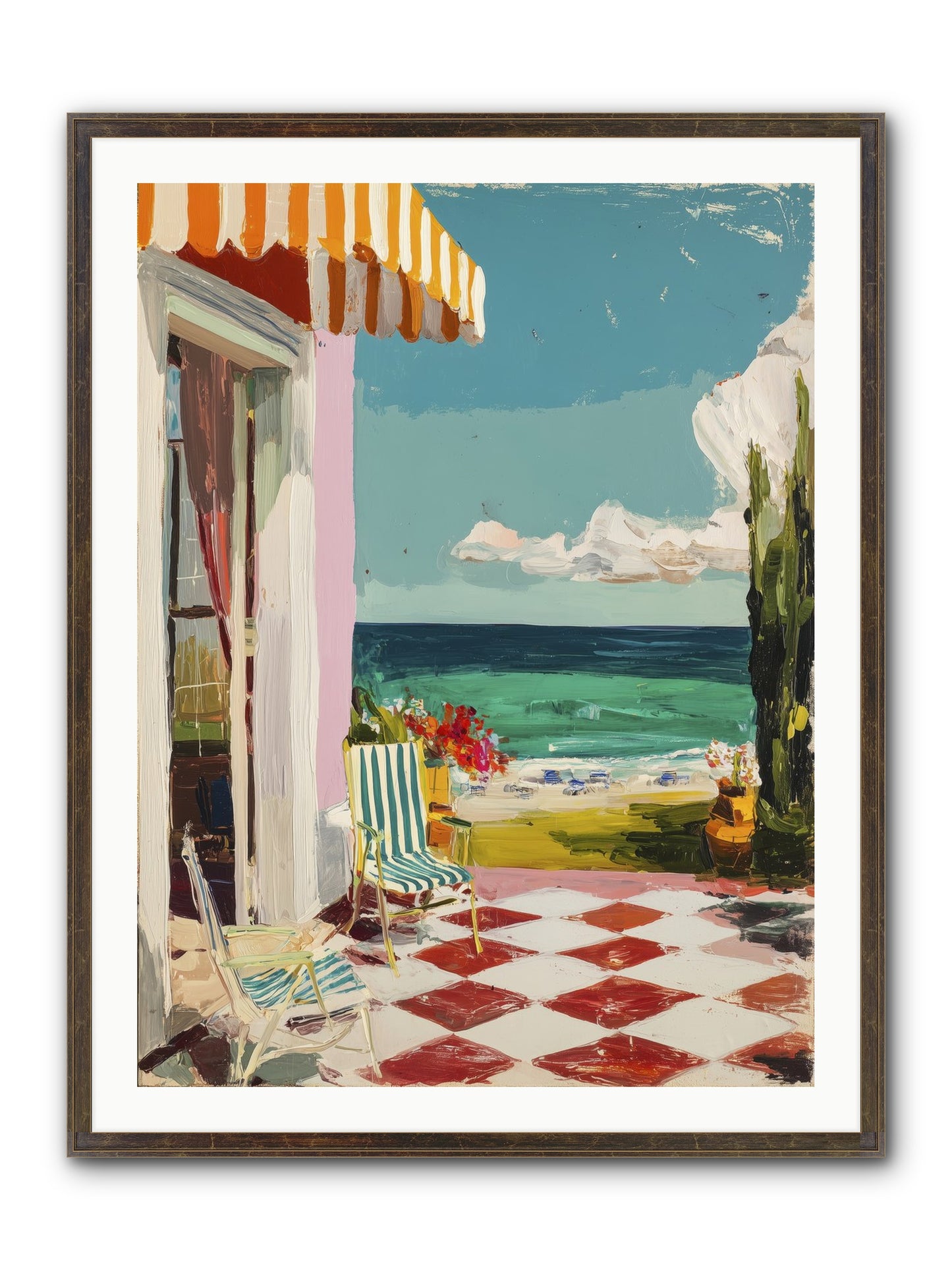 Meditation Deck Framed Print - Slimwoods Black/Gold 30x40