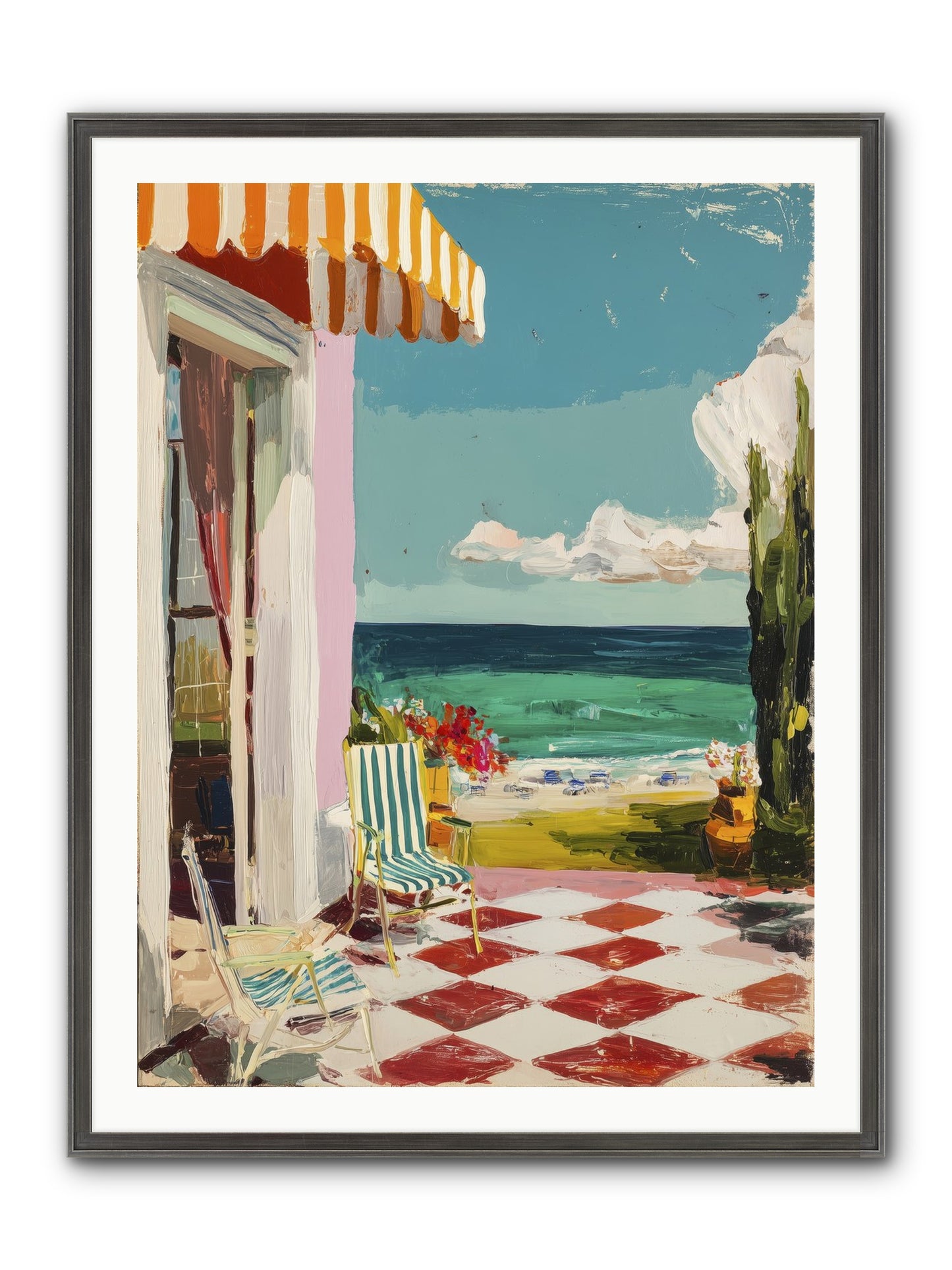 Meditation Deck Framed Print - Slimwoods Black/Silver 30x40