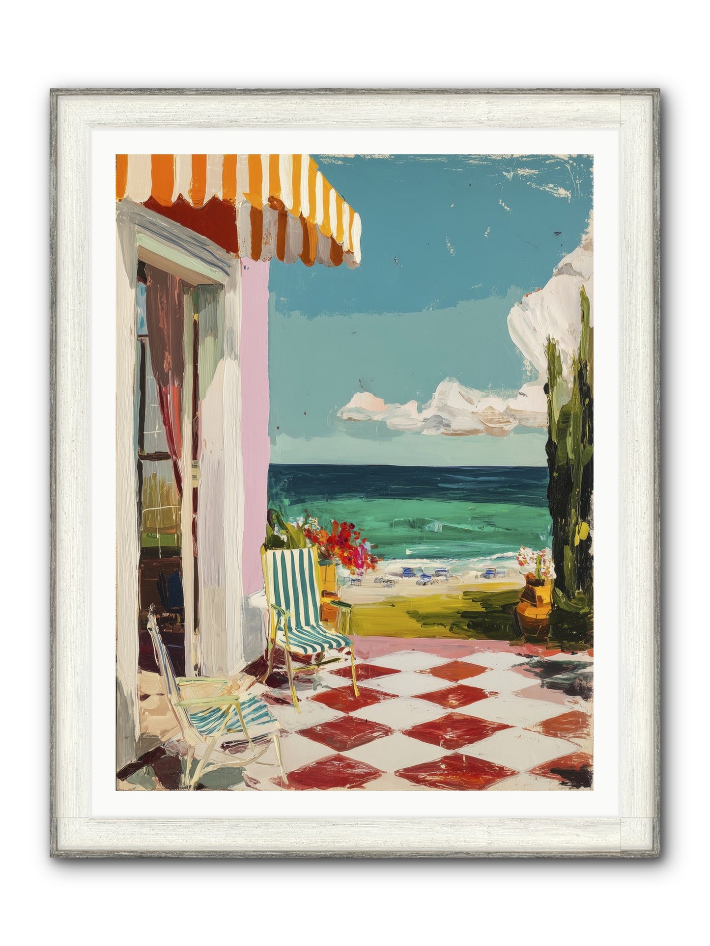 Meditation Deck Framed Print - Driftwood White 36x48