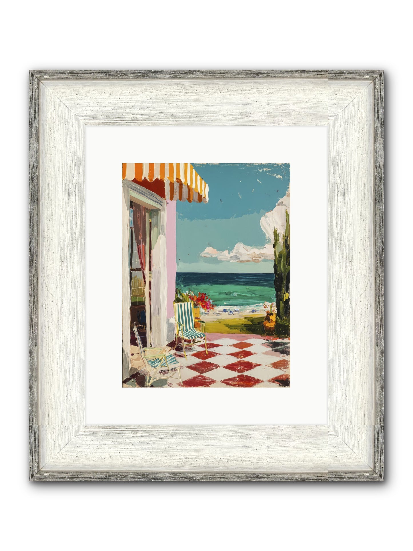 Meditation Deck Framed Print - Driftwood White 9x12