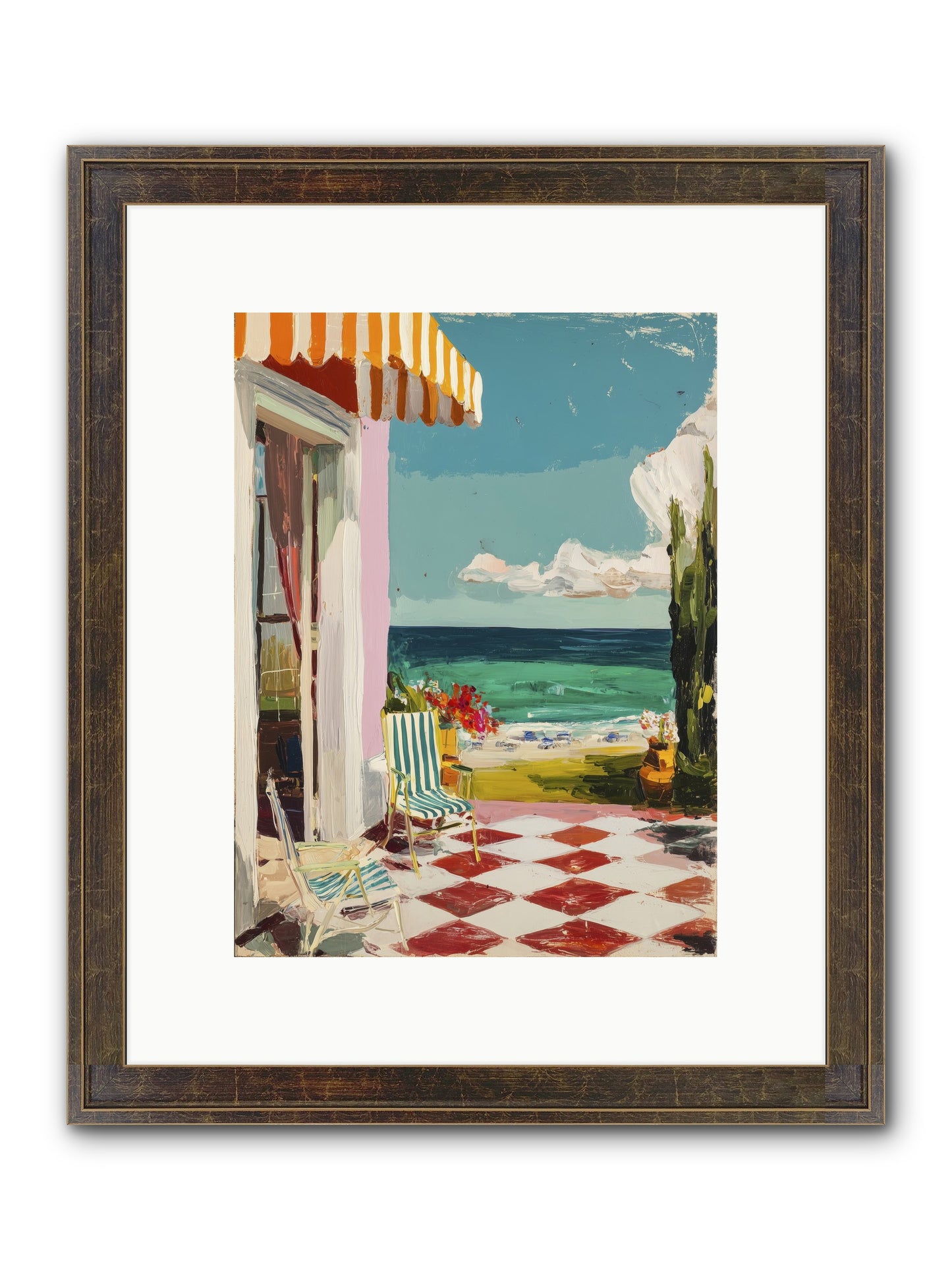 Meditation Deck Framed Print - Slimwoods Black/Gold 9x12