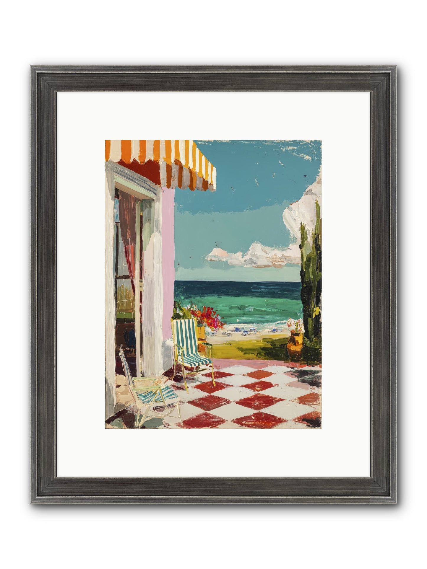 Meditation Deck Framed Print - Slimwoods Black/Silver 9x12