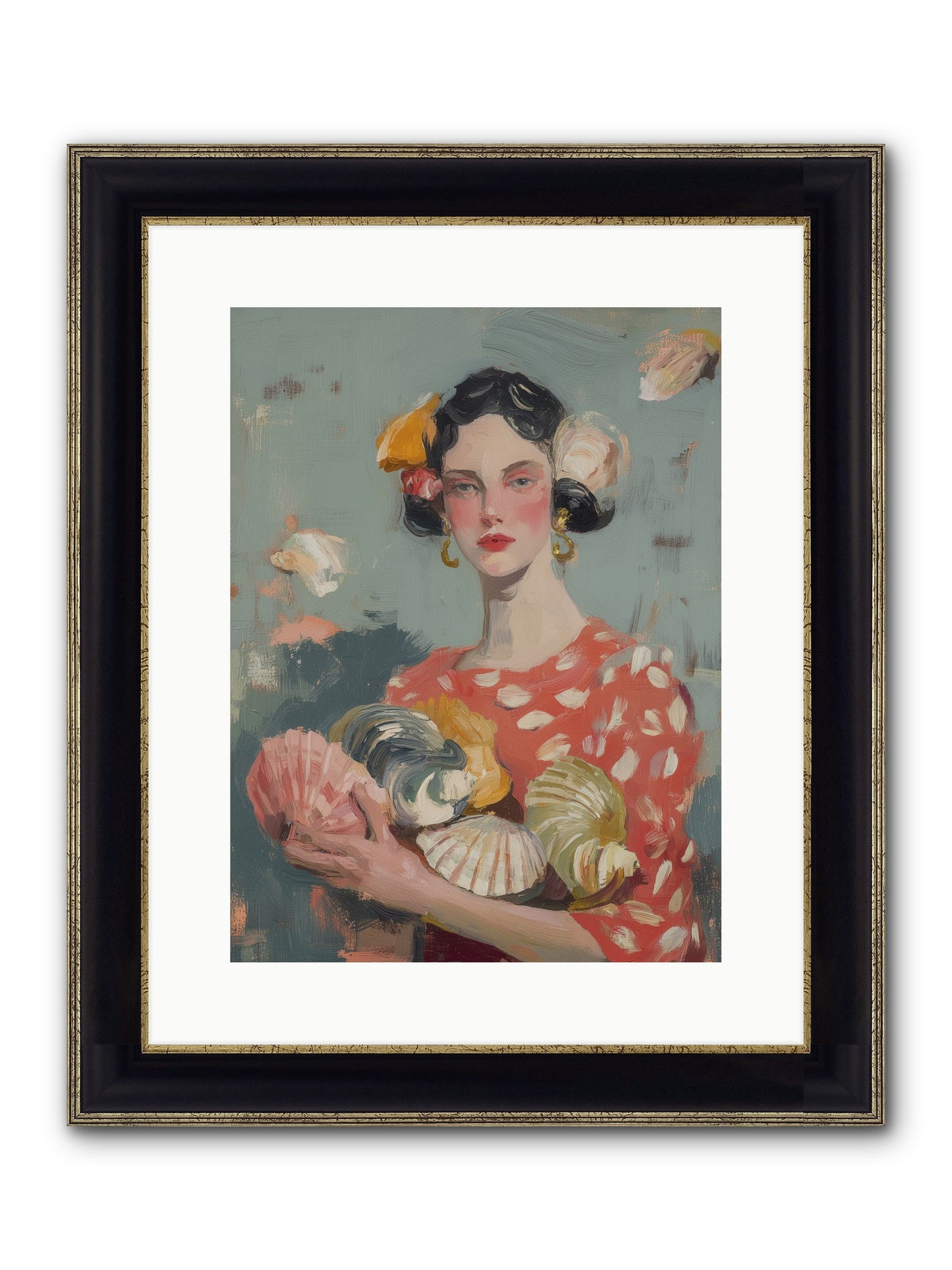 Mediterranean Majesty Framed Print - Black & Gold 12x16