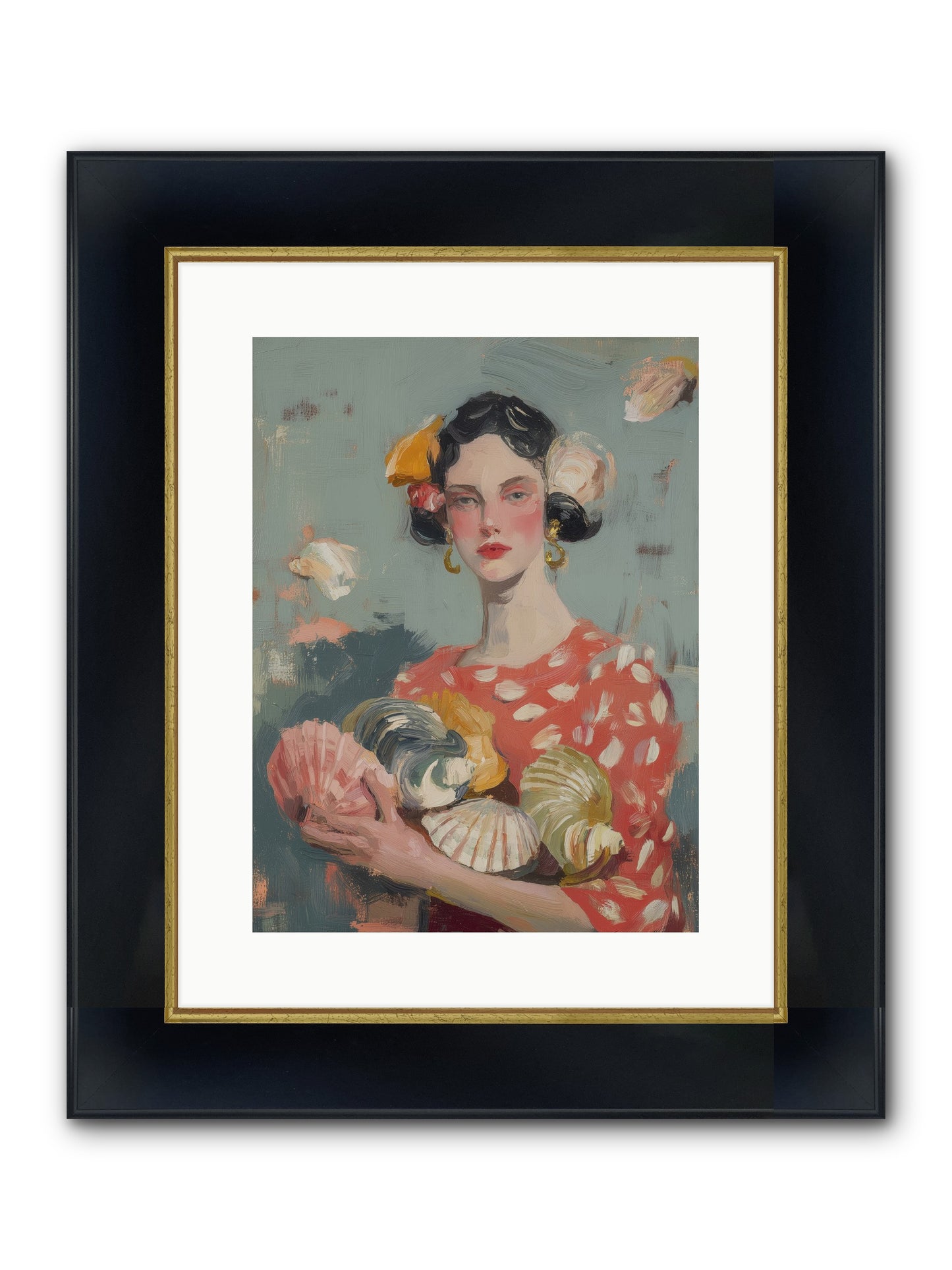 Mediterranean Majesty Framed Print - Wide Black w/Gold 12x16