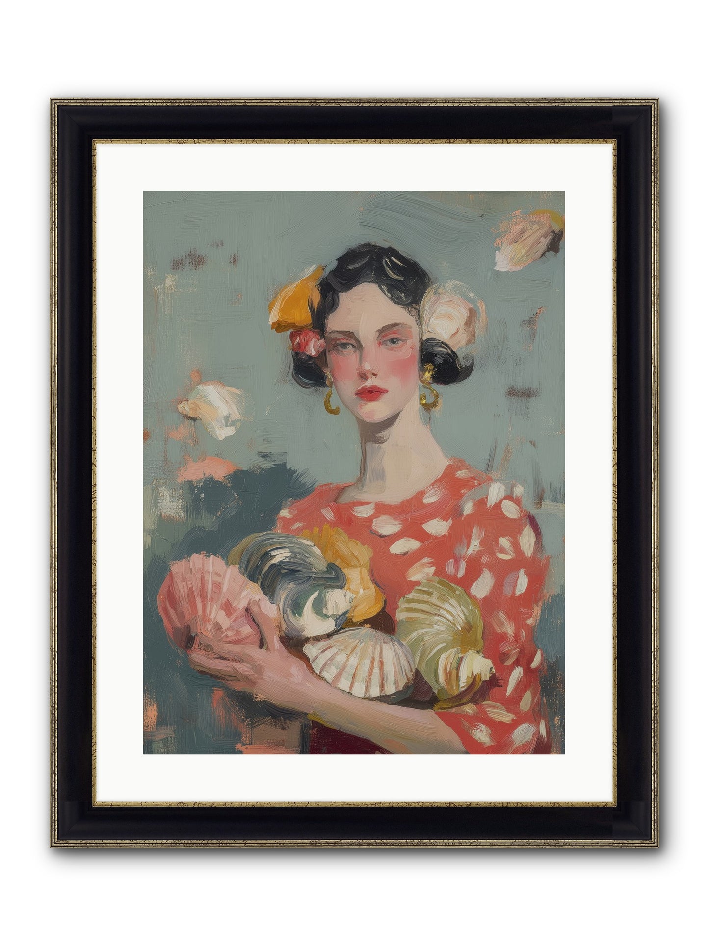 Mediterranean Majesty Framed Print - Black & Gold 18x24