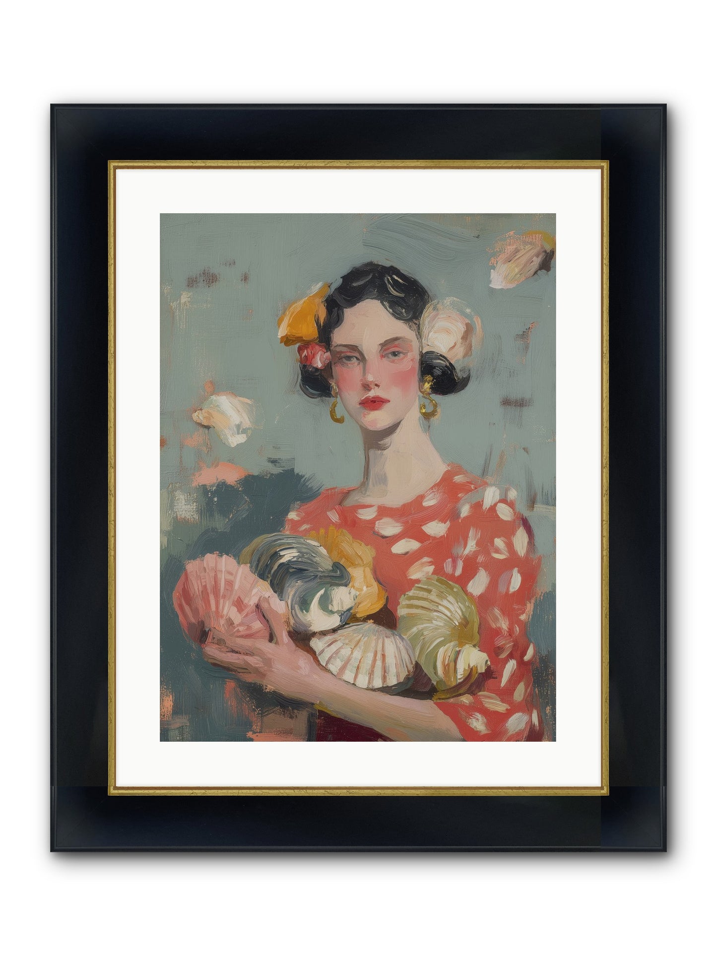 Mediterranean Majesty Framed Print - Wide Black w/Gold 18x24