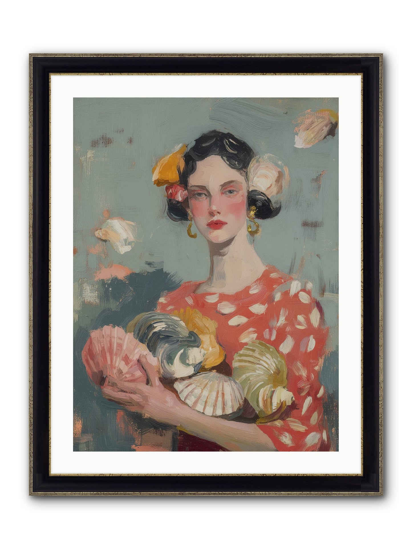 Mediterranean Majesty Framed Print - Black & Gold 24x32