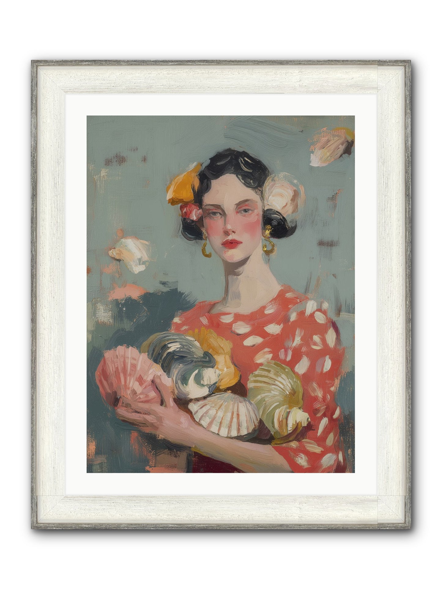 Mediterranean Majesty Framed Print - Driftwood White 24x32
